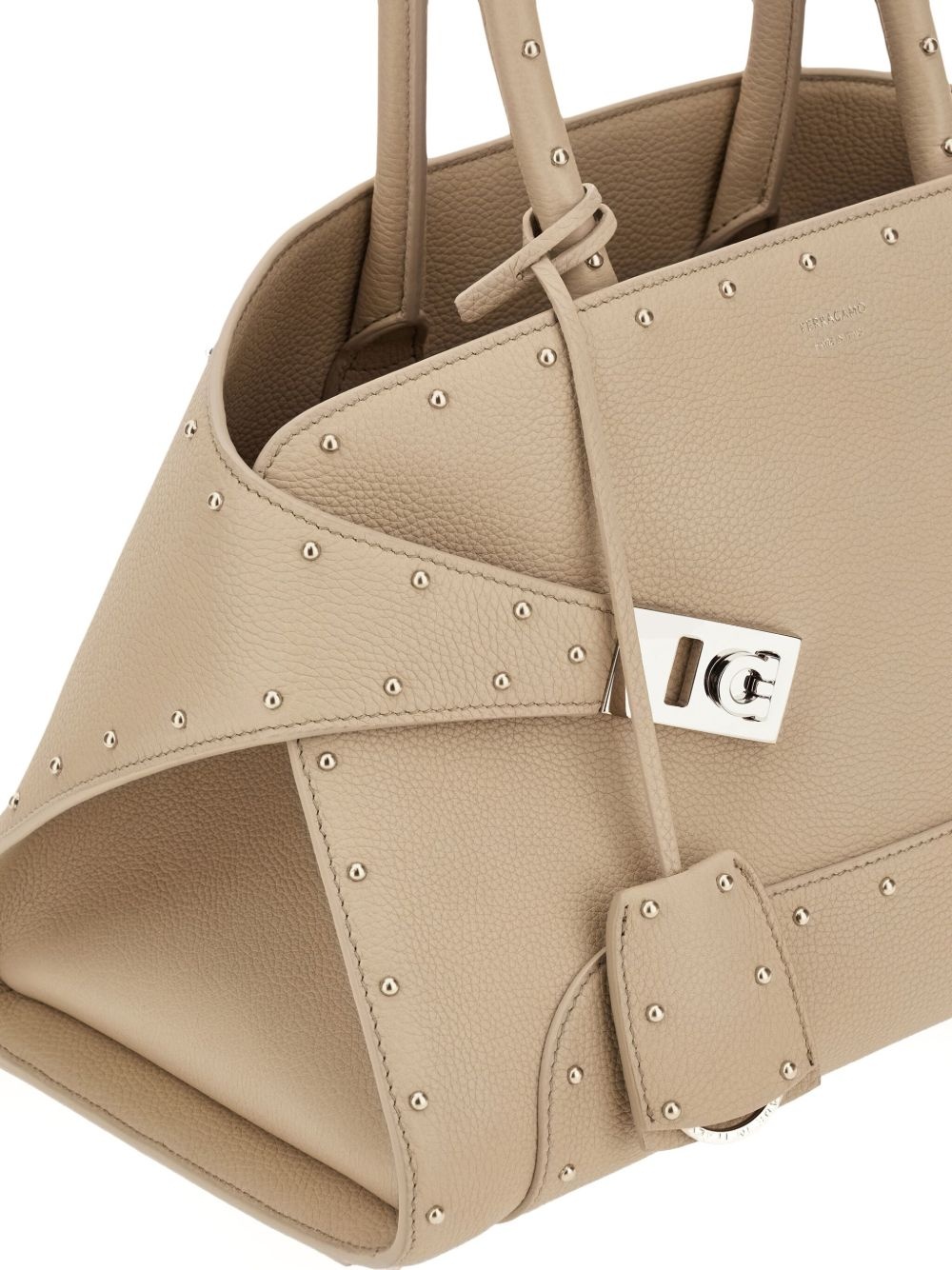 stud-embellished structured tote bag - 6