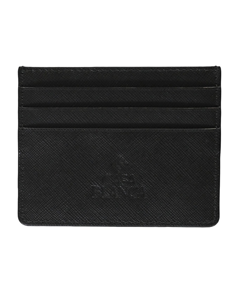 Black Card-holder With Logo Patch In Grainy Leather Man 1