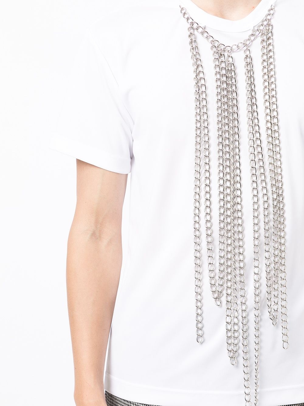 draped chain-trim T-shirt - 5