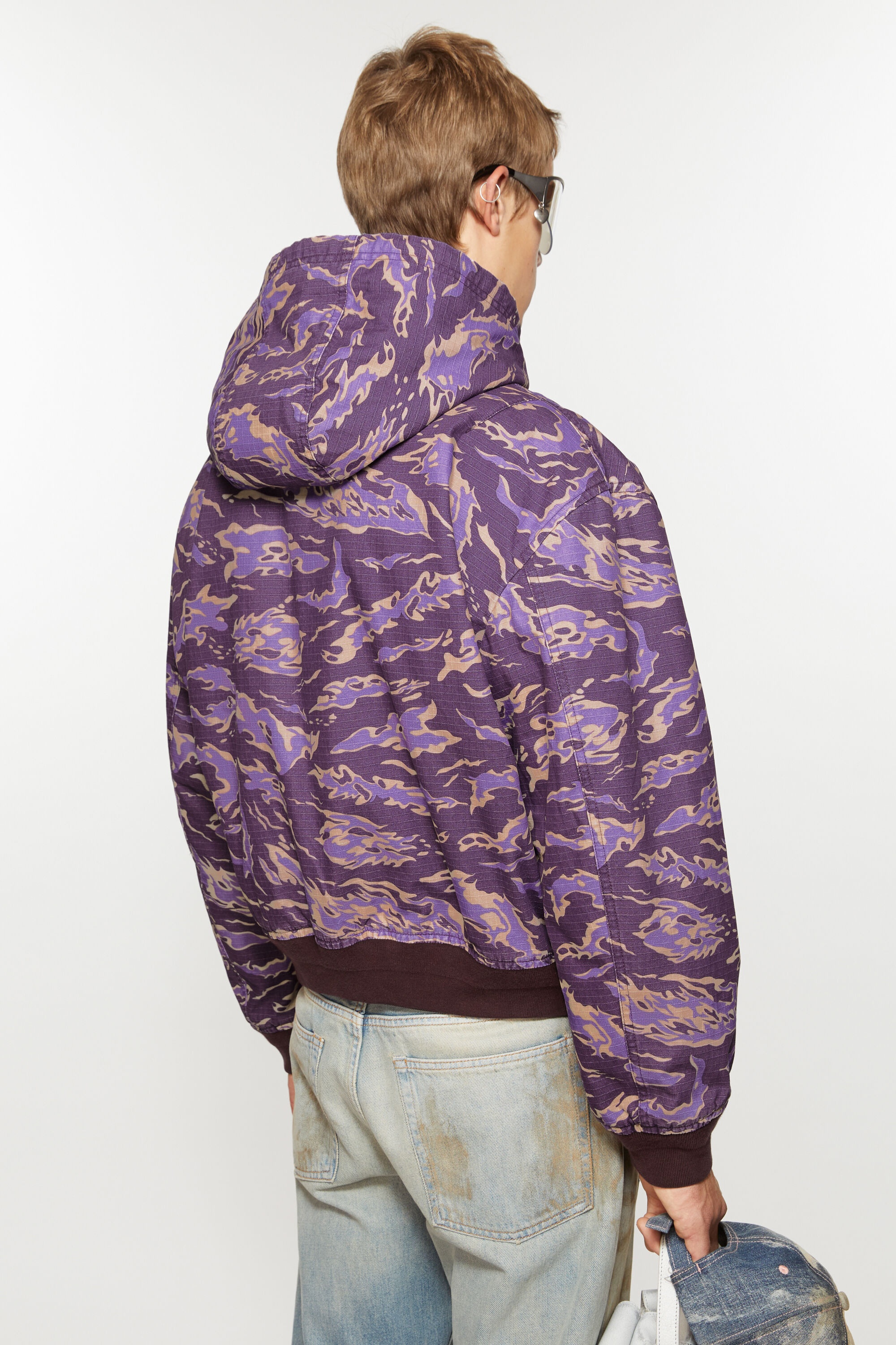 Hooded padded jacket - Purple multi - 4