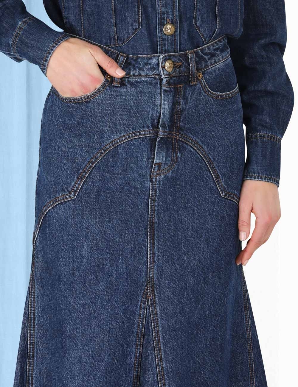LUMINOSITY DENIM MAXI SKIRT - 5
