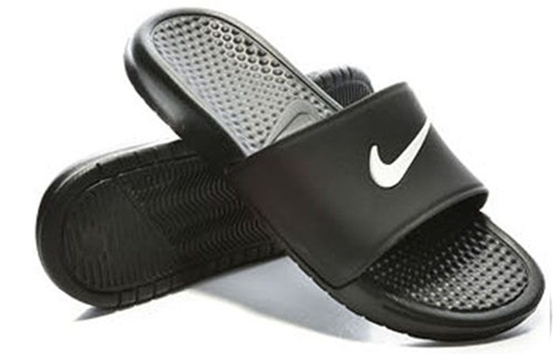 Nike (WMNS) Nike Benassi Shower Slide (W) Black White Slippers 'Black White' 819703-010 outlook