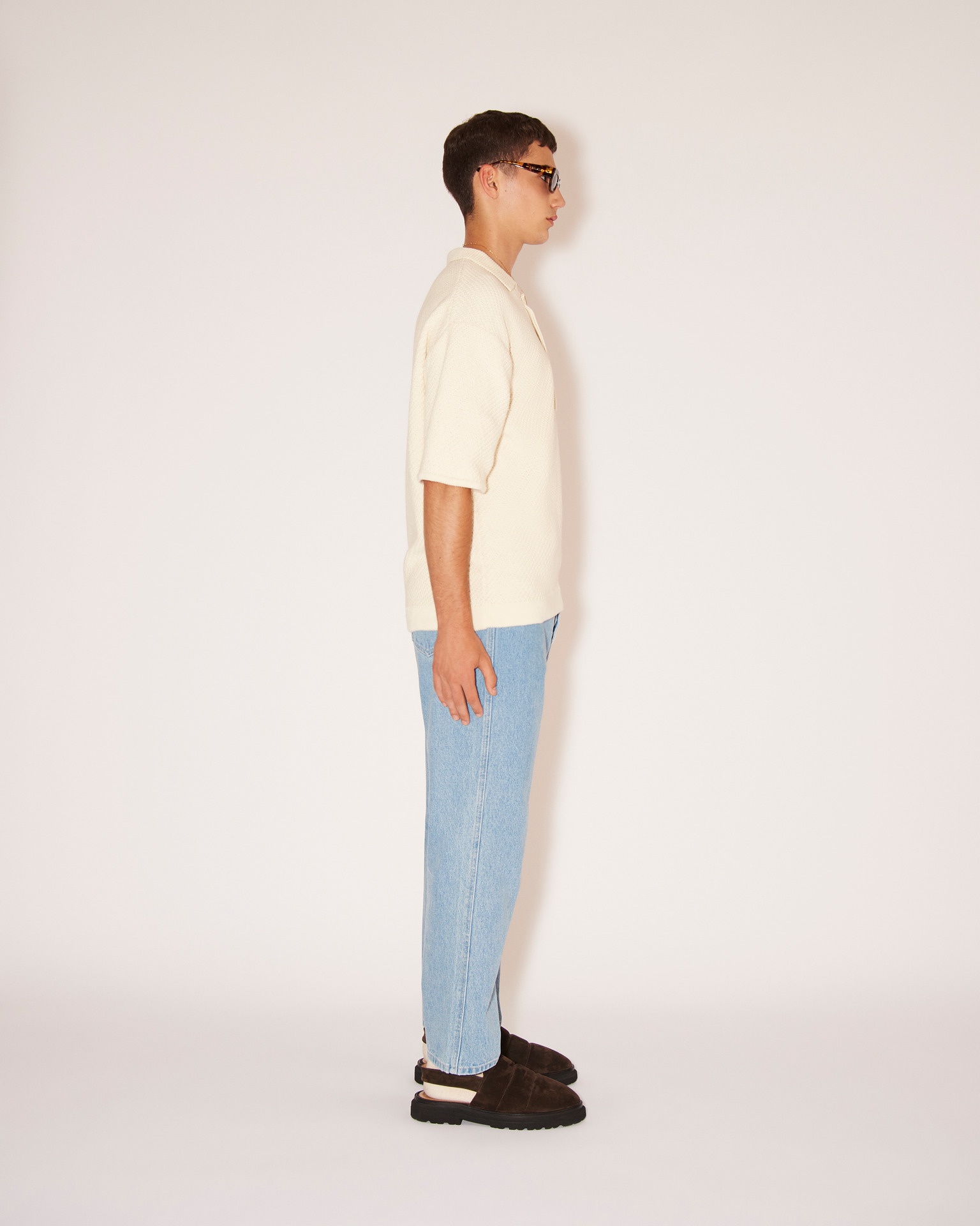 TALLIS - Cotton-tweed textured shirt - Creme - 3
