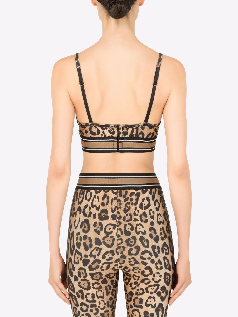 leopard-print cropped tank top - 4