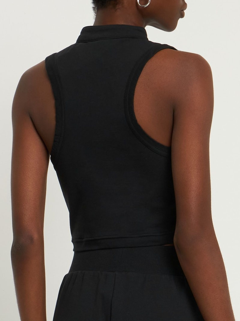 Button down cropped tank top 3