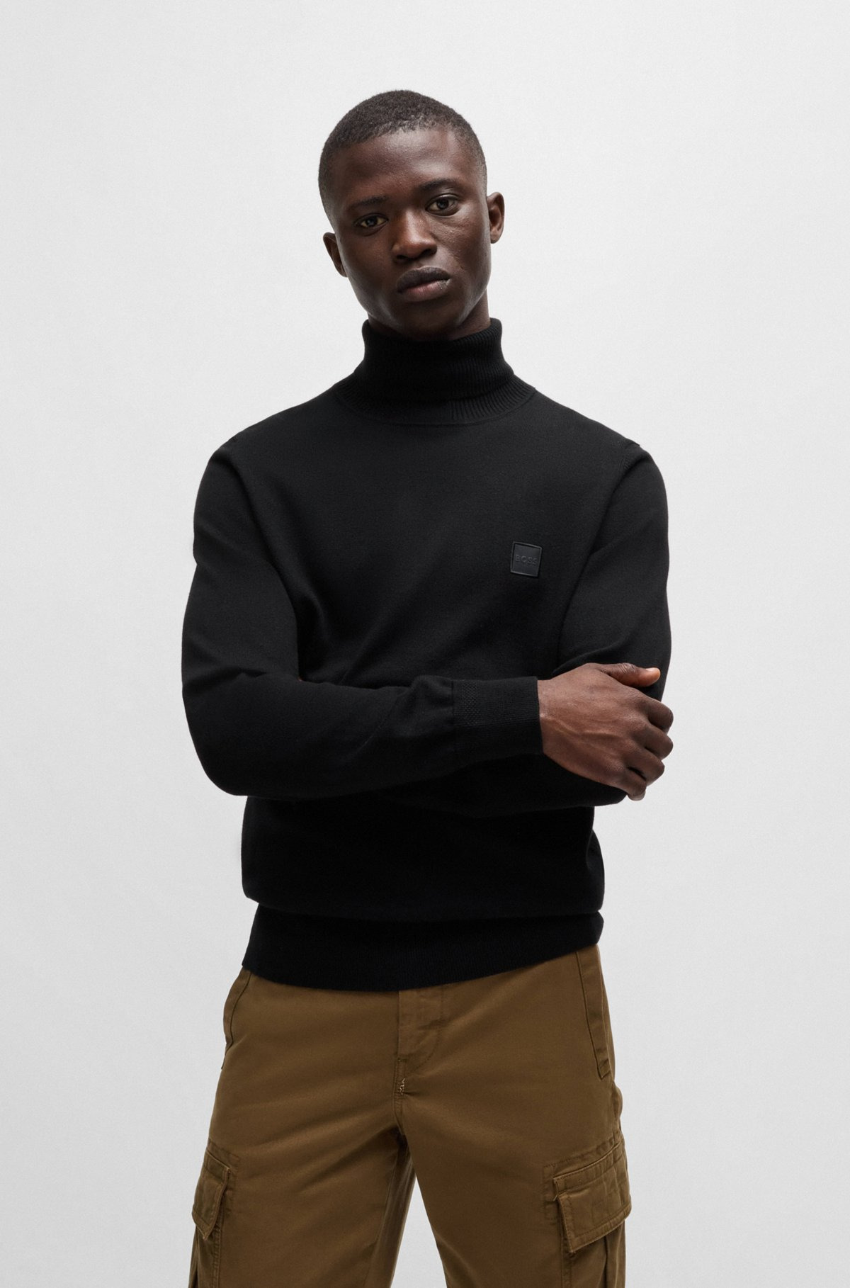ROLLNECK REGULAR-FIT SWEATER IN COTTON AND CASHMERE - 2