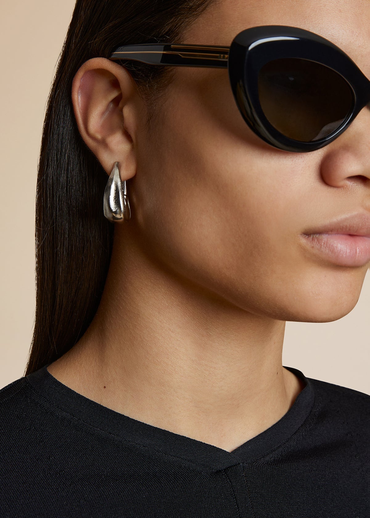 Olivia small silver-tone hoop earrings - 4