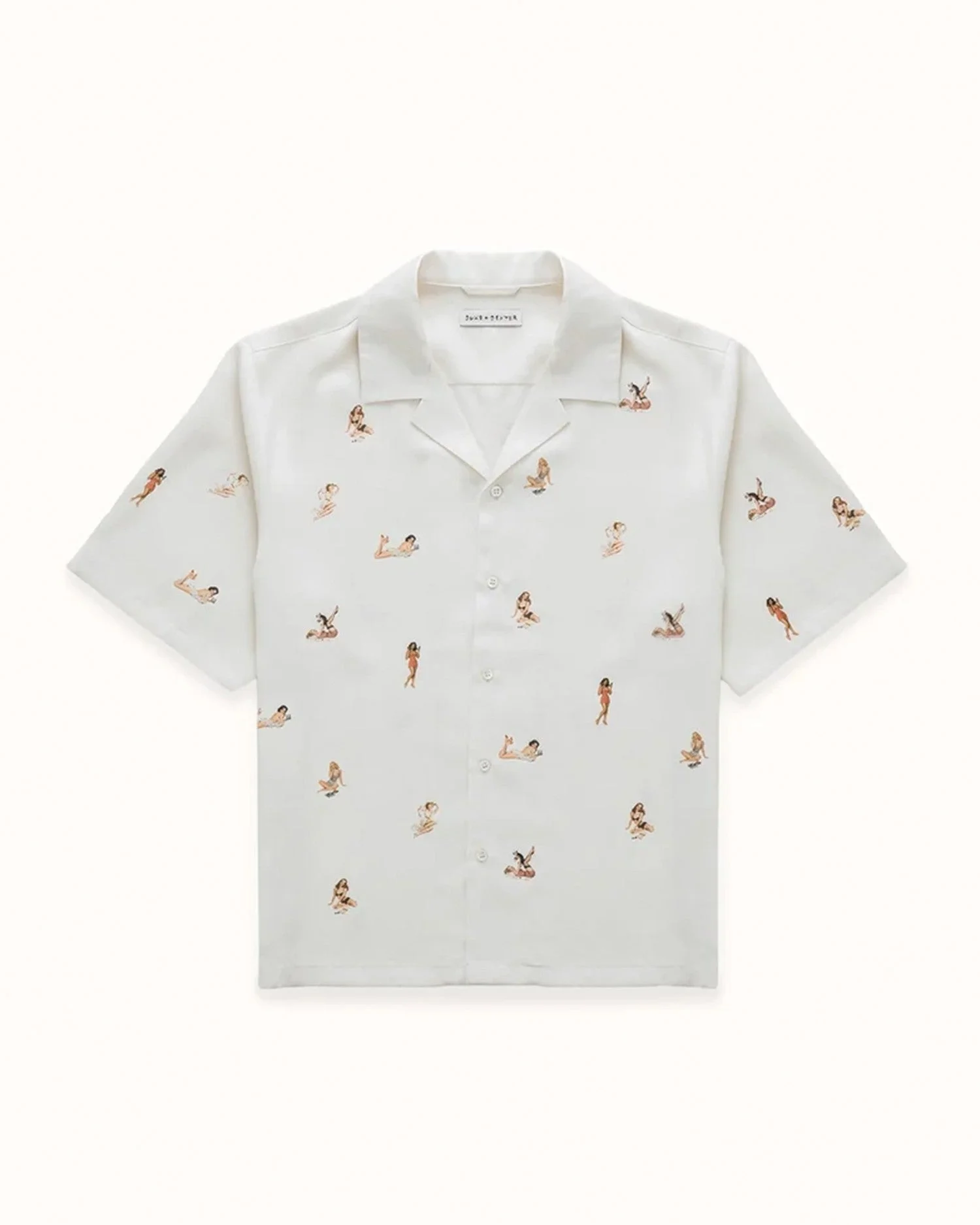 Pin Up Antique White Short Sleeve Shirt - 1