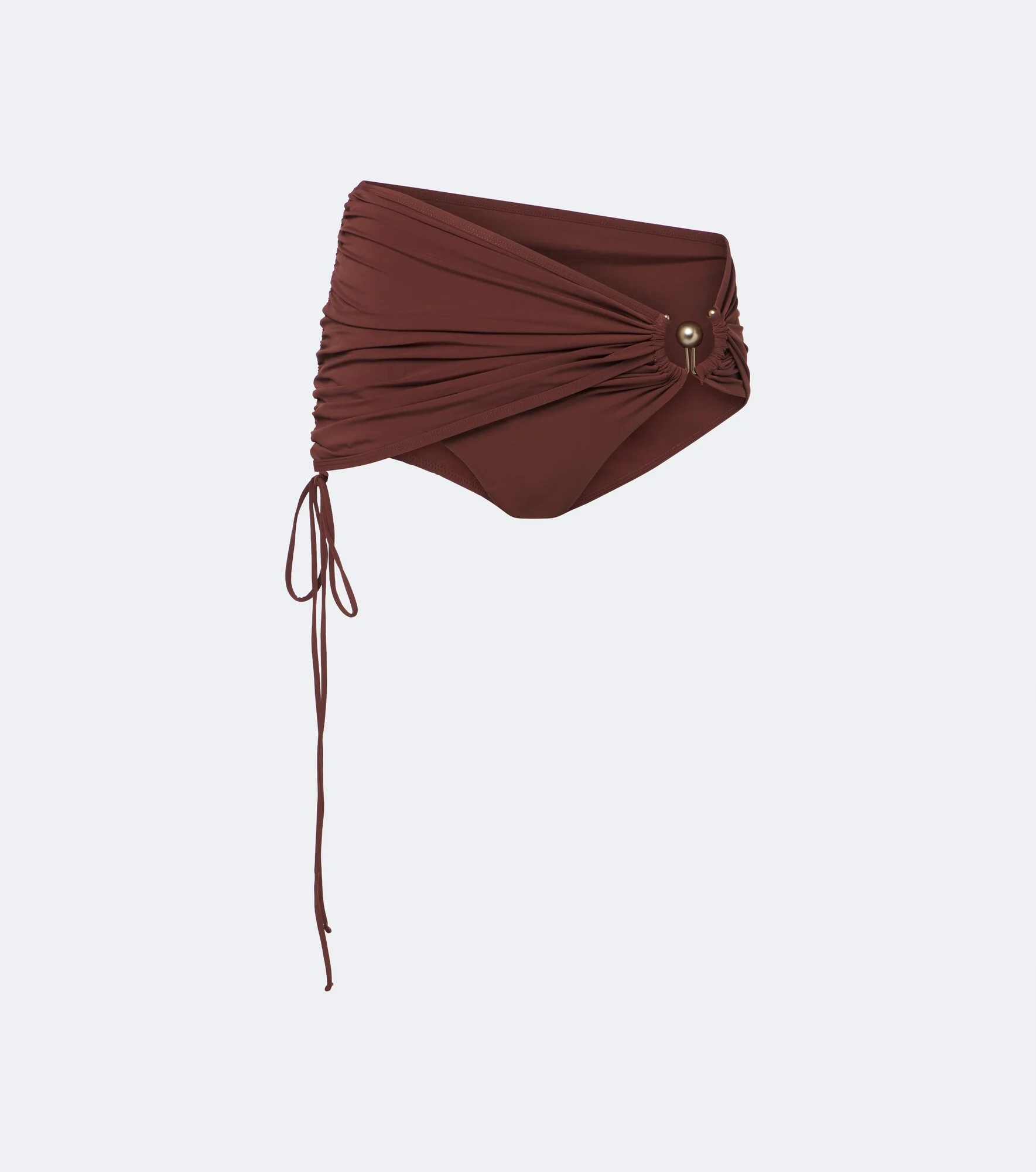 Embellished ruched bikini bottoms - 1