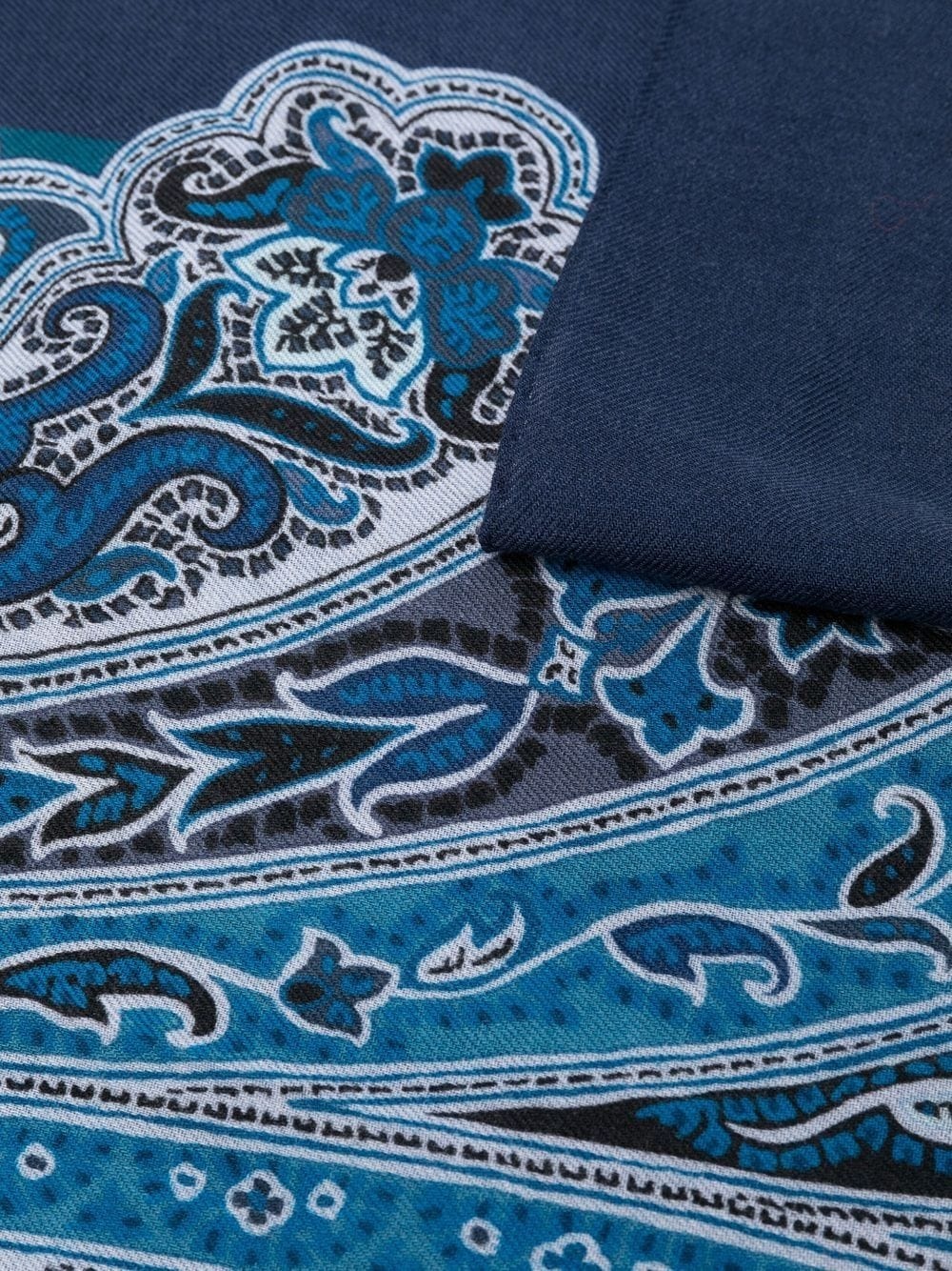 paisley print wool-silk scarf - 3