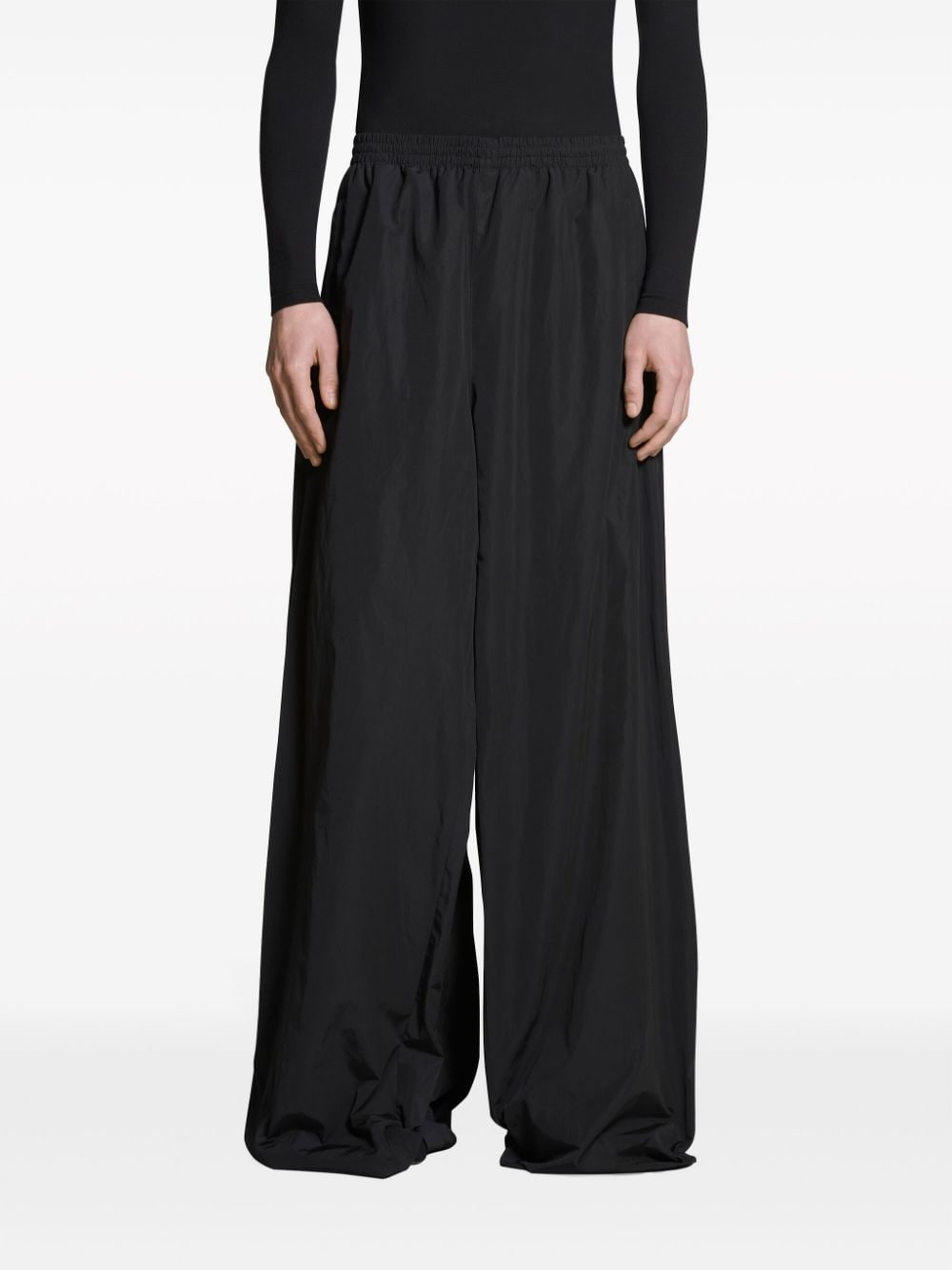 drawstring-waist wide-leg trousers - 5