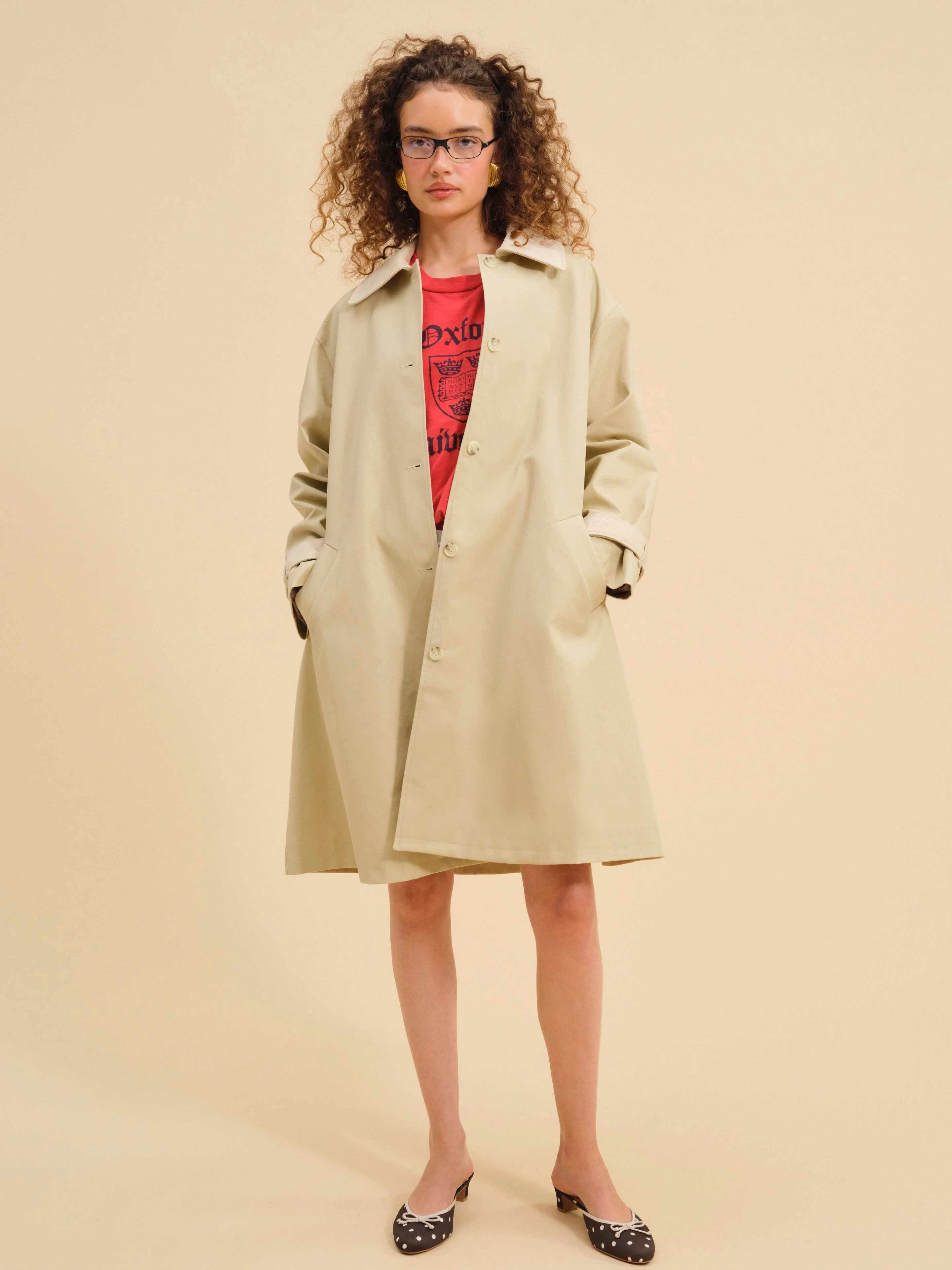 Gabardine Trench Coat - 1