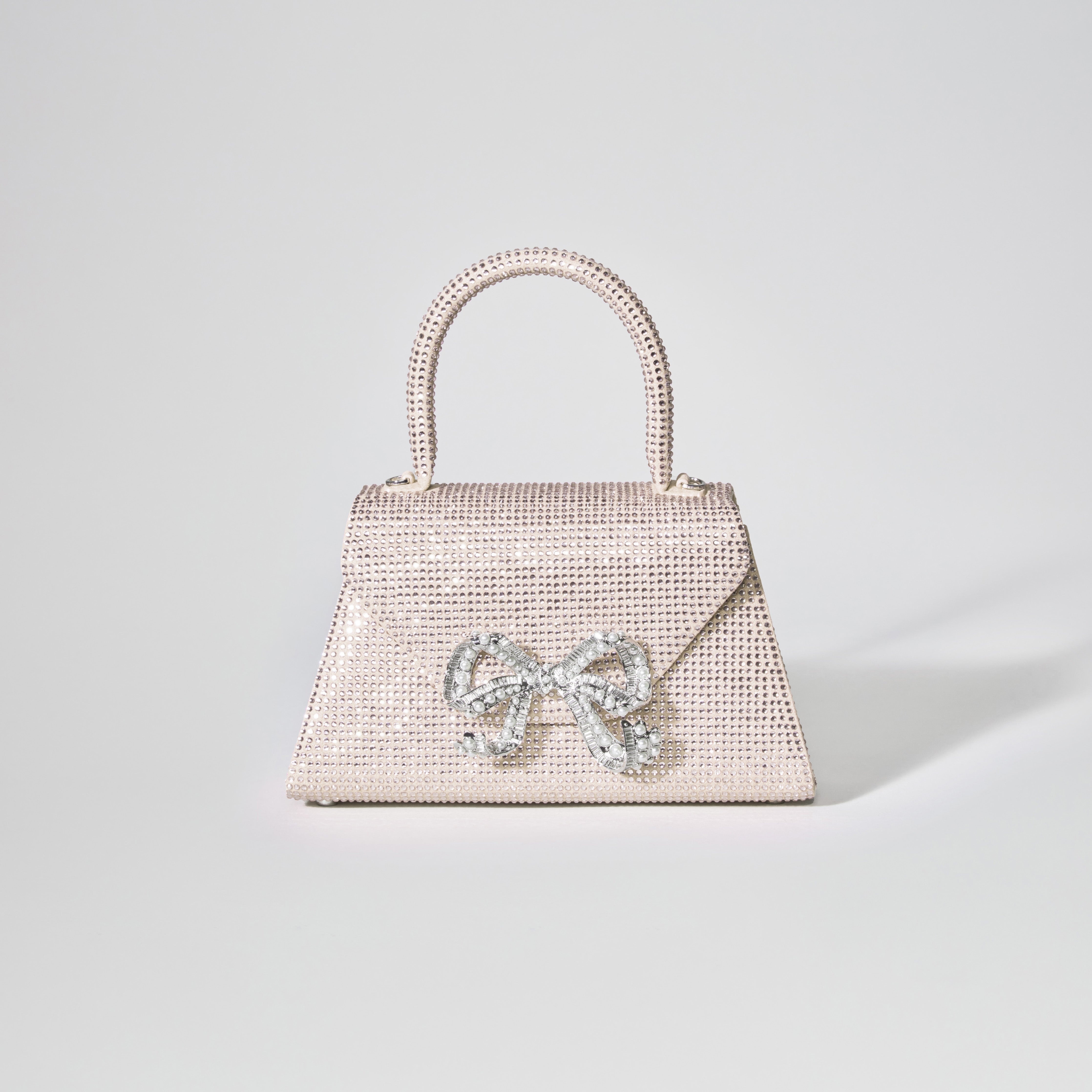 Champagne Rhinestone Bow Envelope Mini Bag - 1