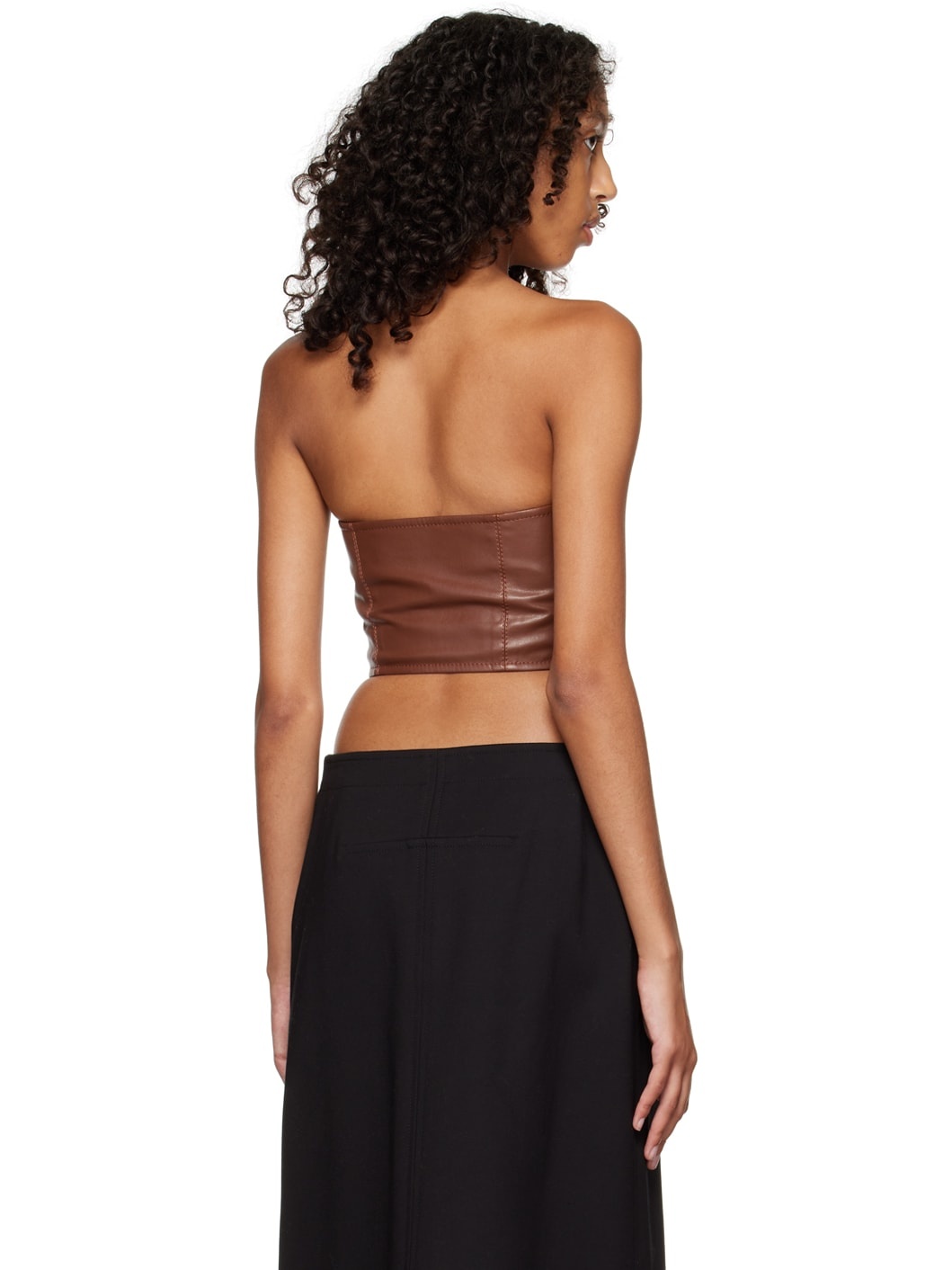 Brown Button Corset Tank Top - 3