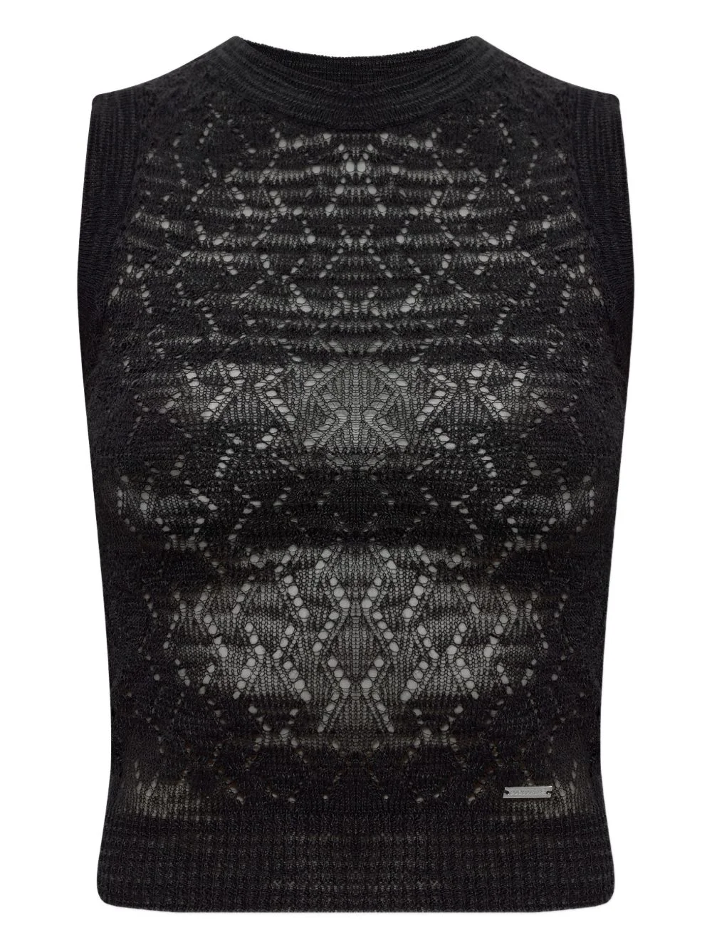 openwork sleeveless vest - 1