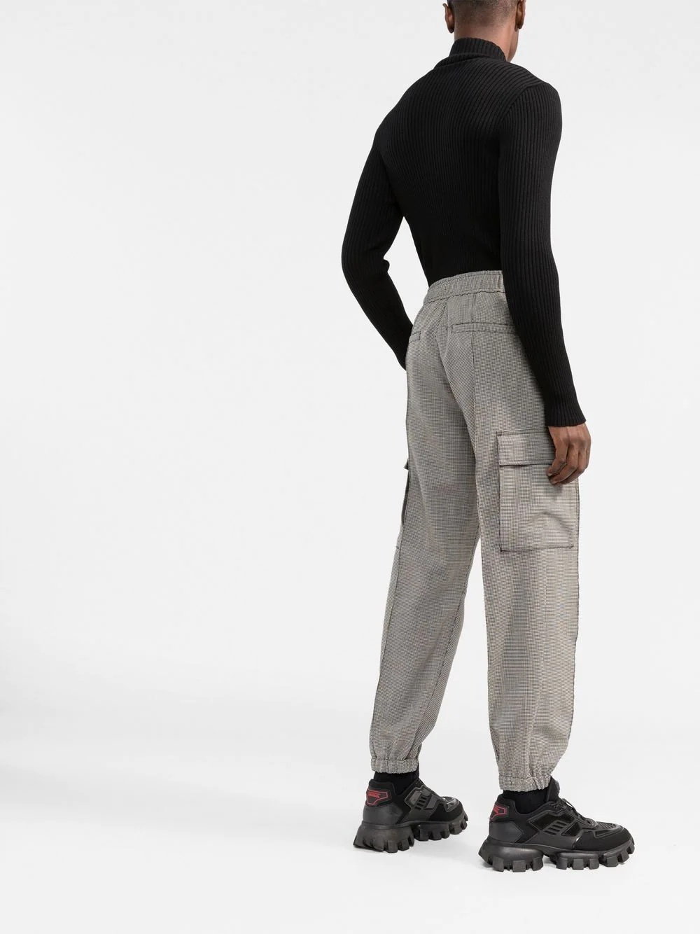 houndstooth cargo-style trousers - 4