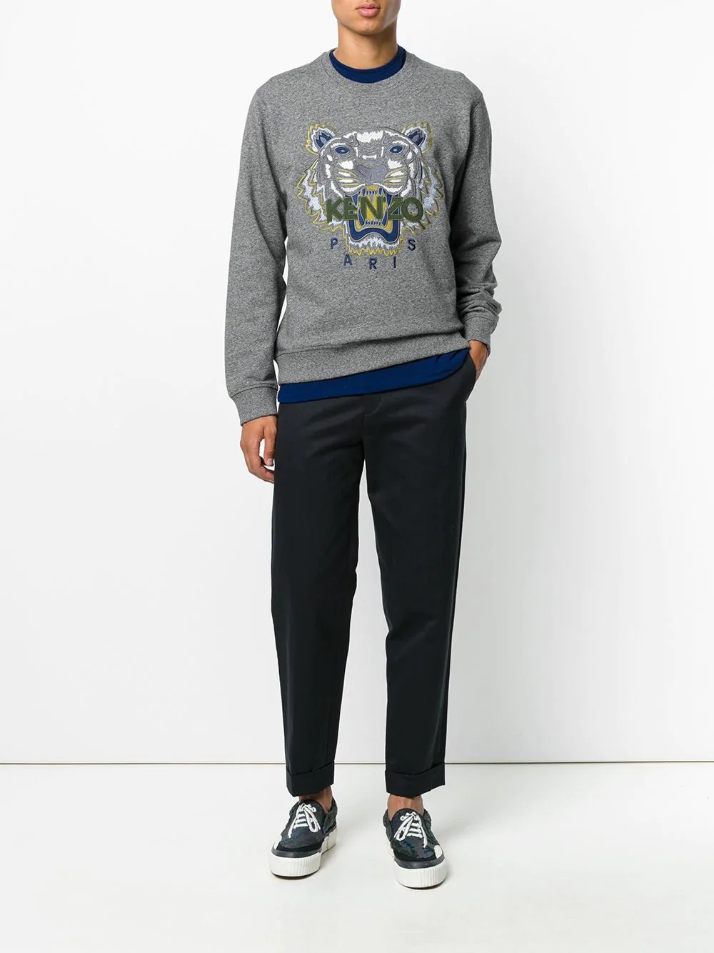 tiger embroidered sweatshirt - 2