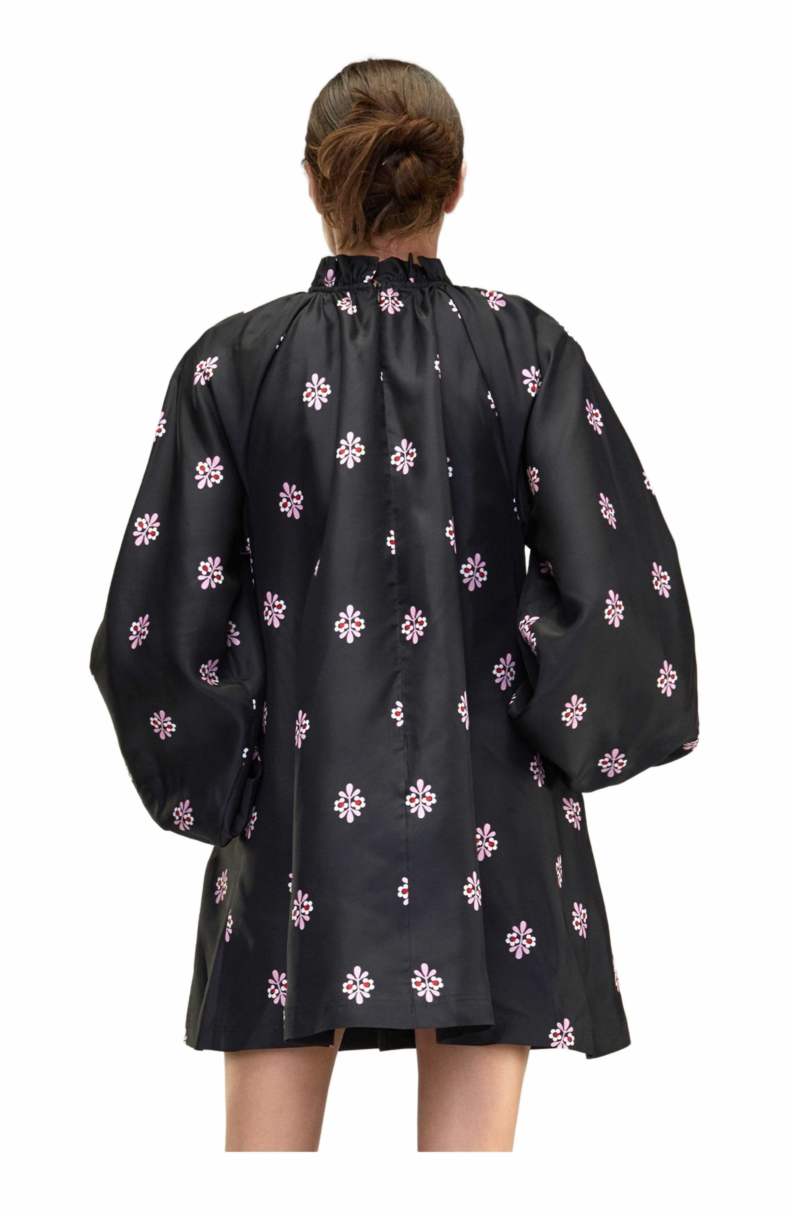 Cynthia Rowley Second Nature Silk Taffeta Dress in Black_Multi at Nordstrom - 6