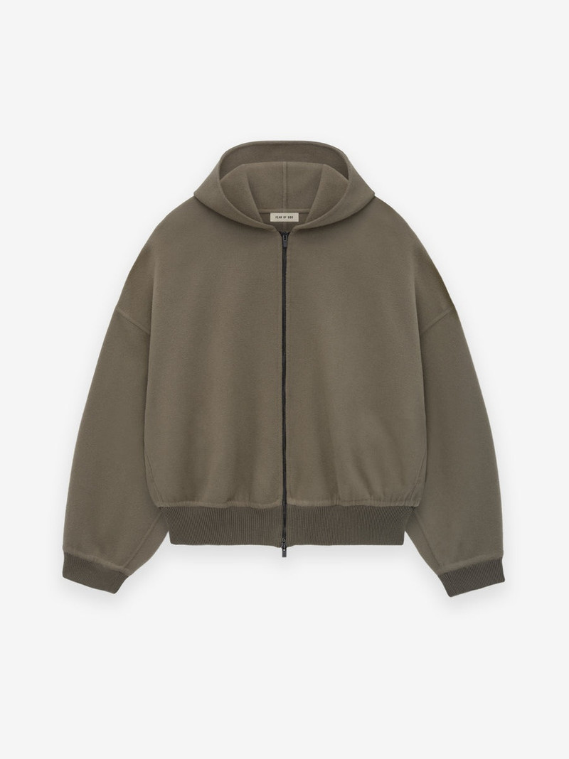 Double Wool Cashmere Hooded Bomber 1