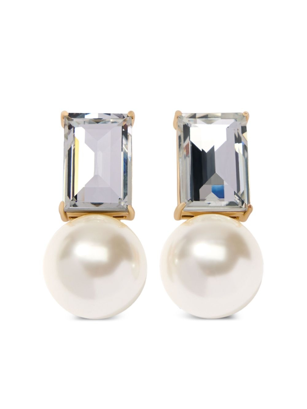 crystal-embellished earrings - 1
