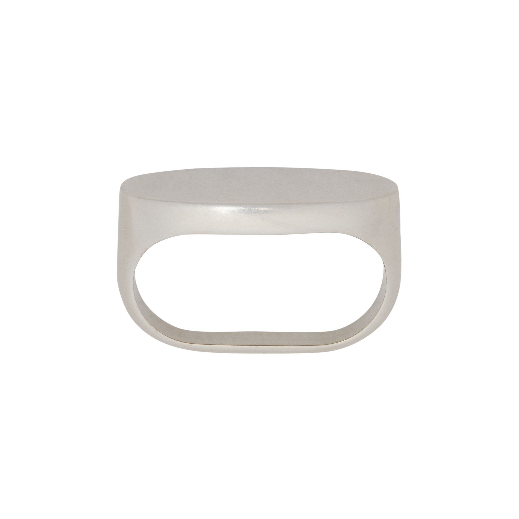 MM6 Maison Margiela Metal Elongated Ring 'Palladio Burattato' - 4