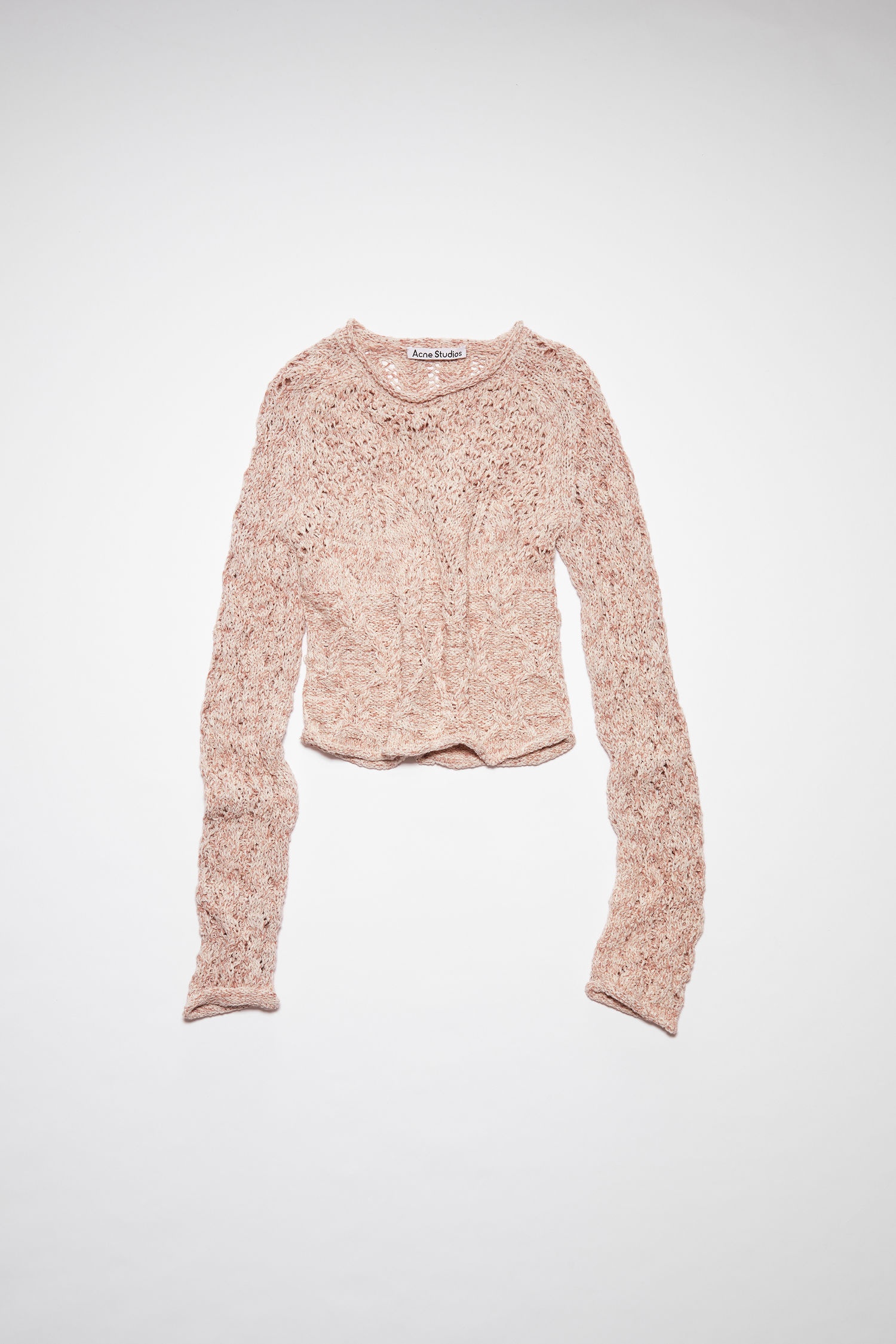 Cropped lace sweater - Dusty pink - 4