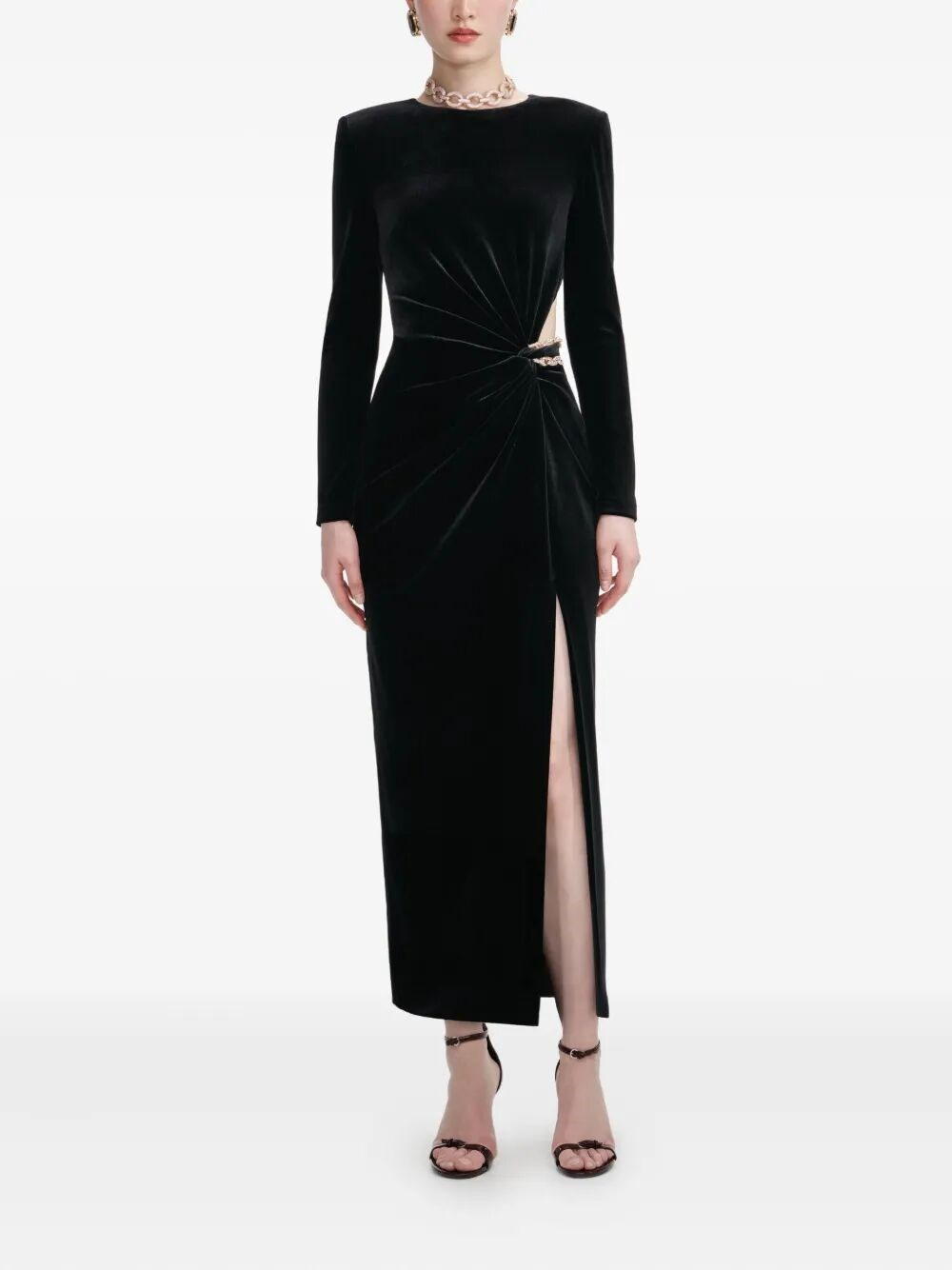 The 'VELVET EMBELLISHED MIDI DRESS' by SELF-PORTRAIT is a stunning addition to your wardrobe, perfec - 1