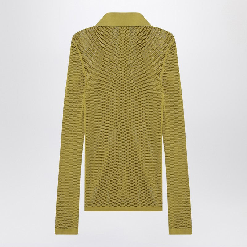 Gucci Pistachio Green Perforated Technical Knit Polo Men - 2