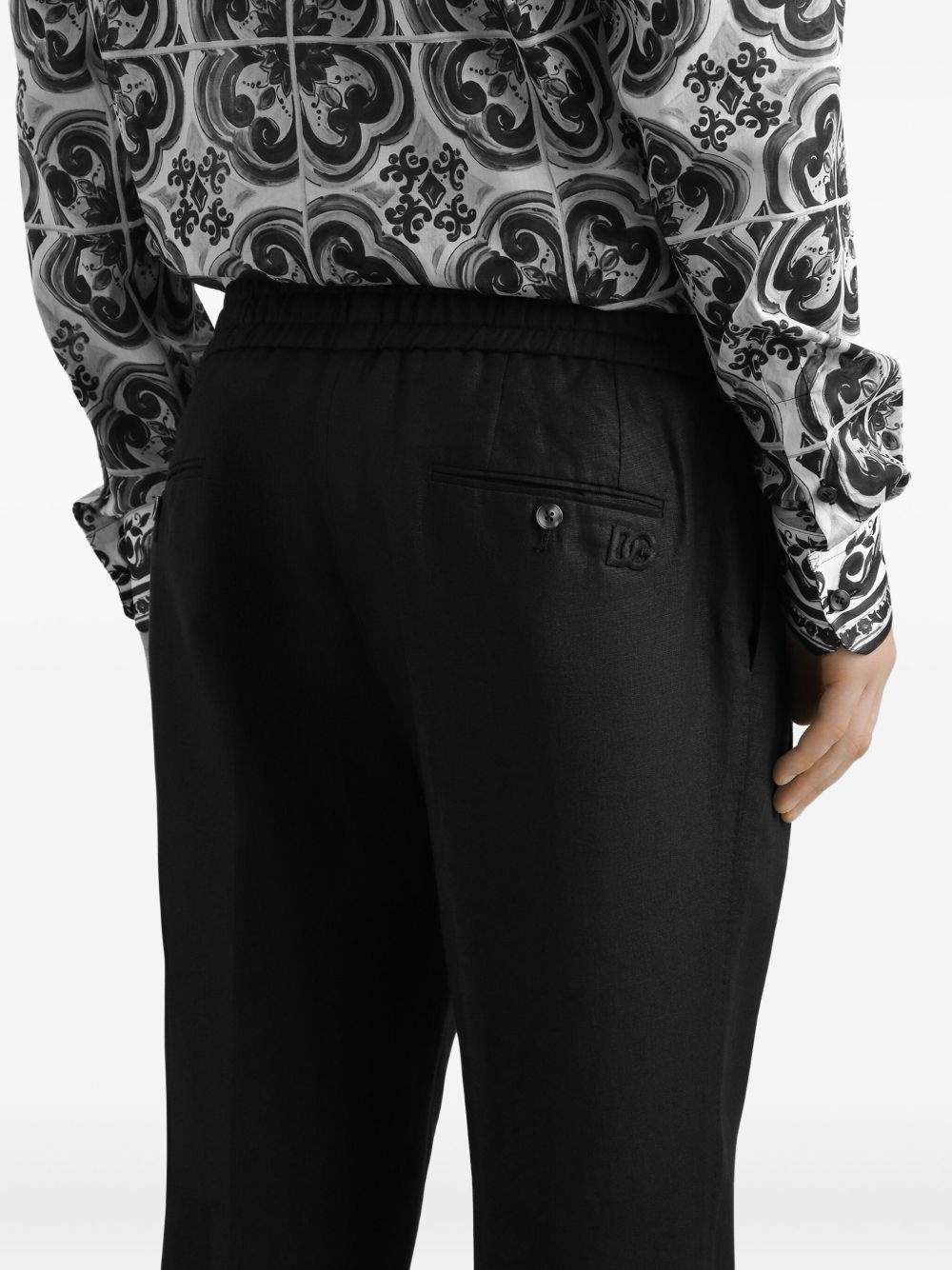 drawstring-waist pleated trousers - 6