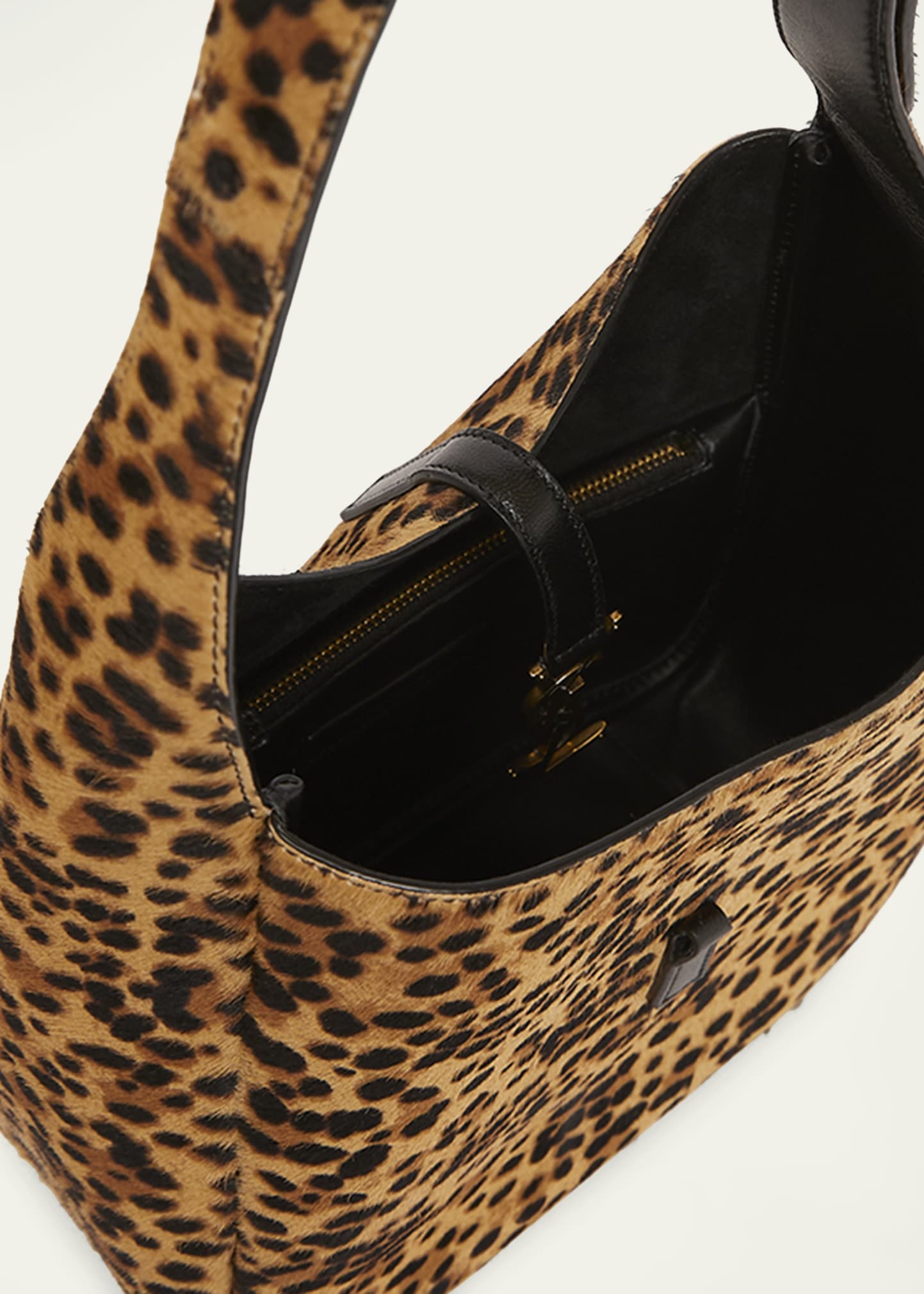 Le 5 A 7 Small YSL Hobo Bag in Leopard-Print Calf Hair - 3