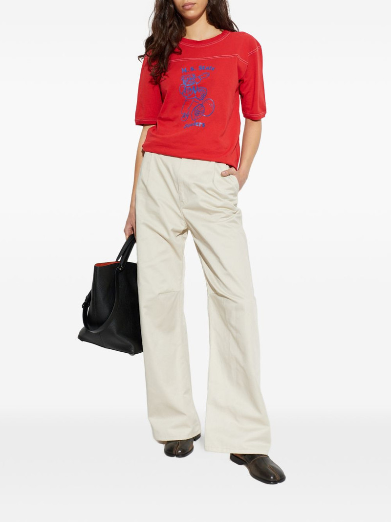 MM6 Maison Margiela pleated wide-leg trousers outlook