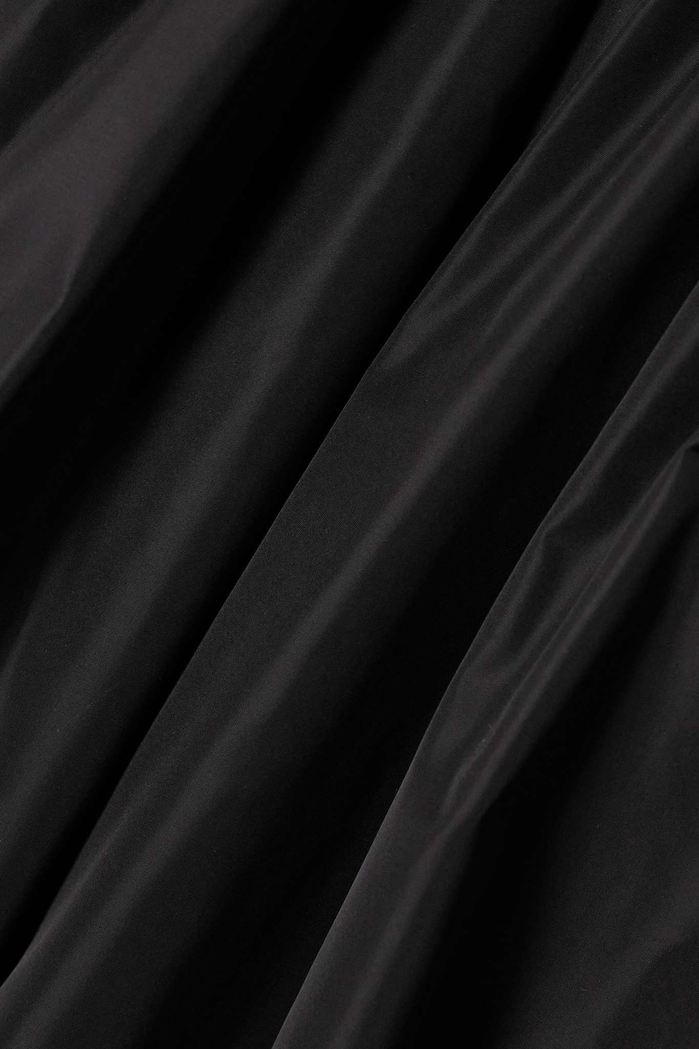 Bow-detailed ruched taffeta midi skirt - 5