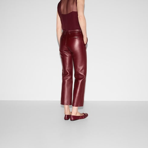 Leather pant with Horsebit detail - 4