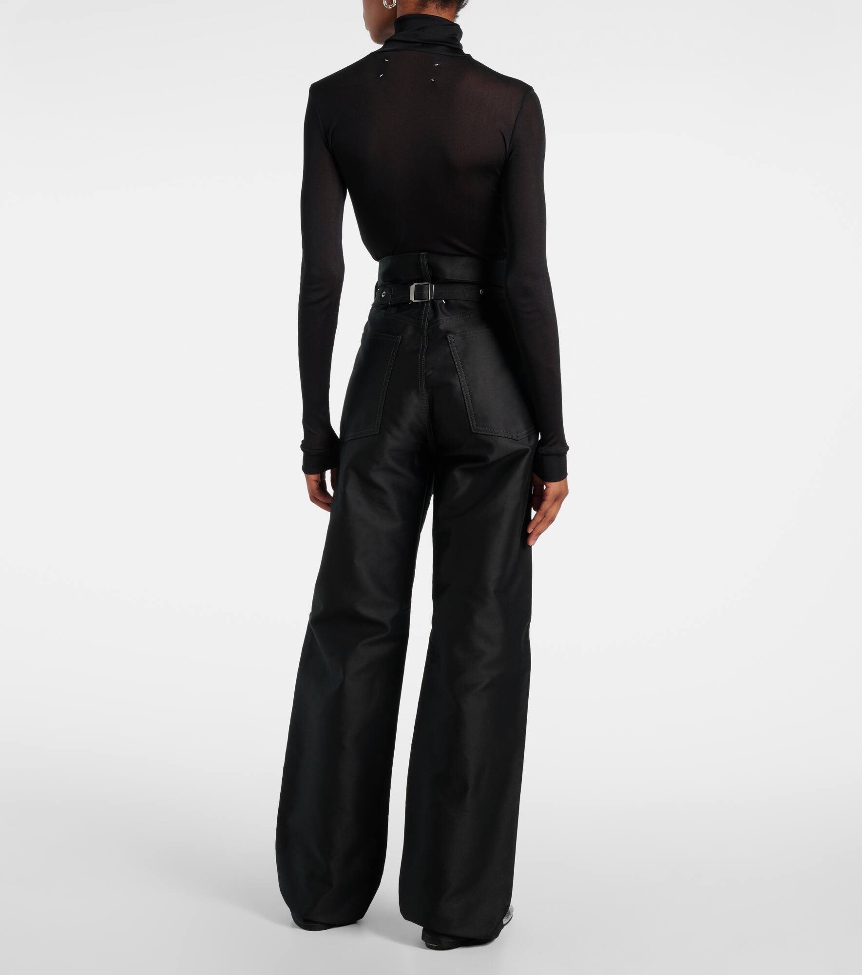 Coated high-rise wide-leg jeans - 3