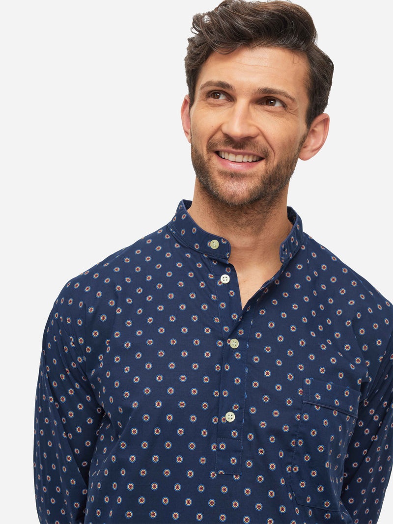 Men's Nightshirt Nelson 90 Cotton Batiste Navy - 2
