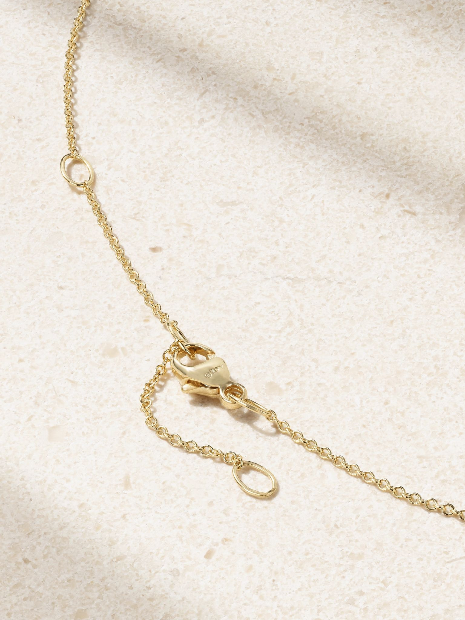 Petite Elements 18-karat gold, rhodonite and diamond necklace Gold - 3