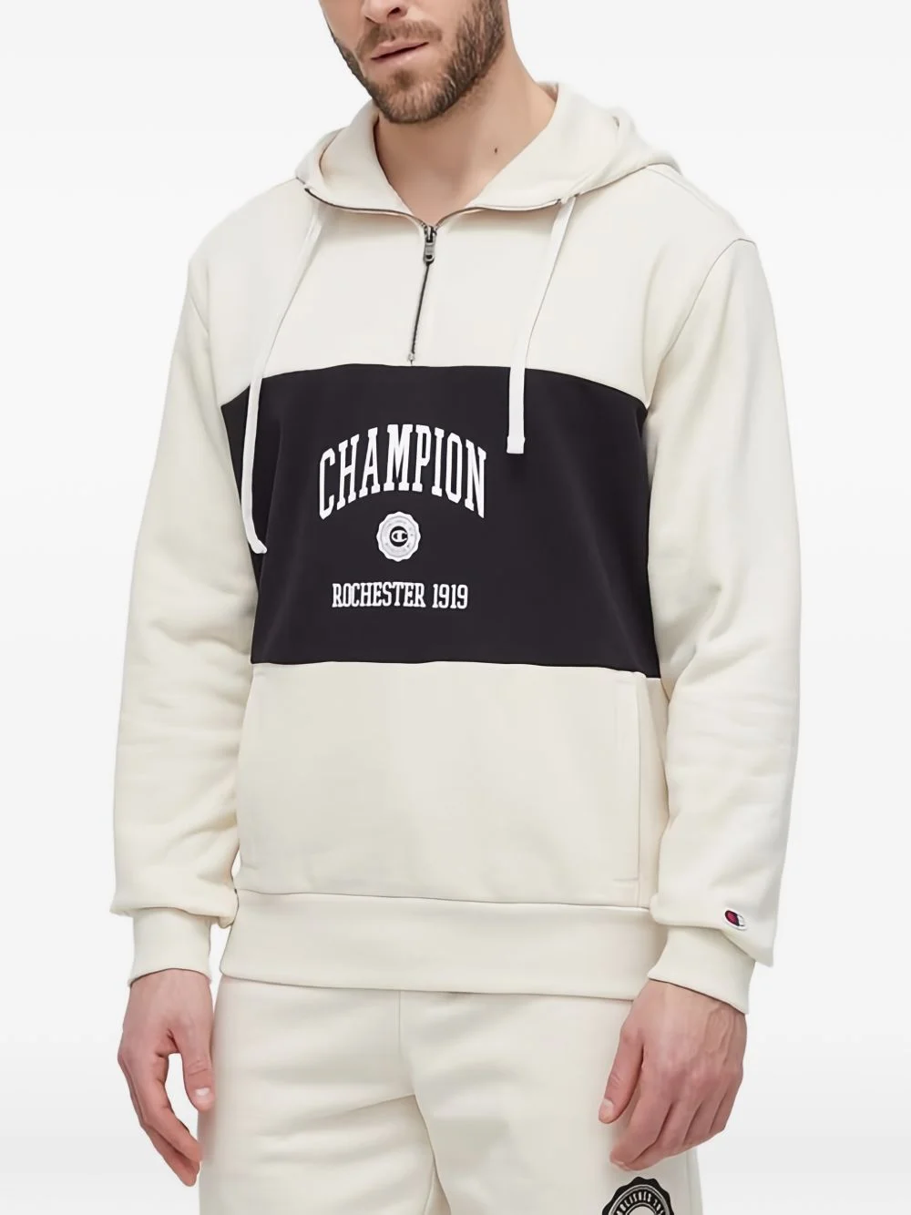 block hooded sweatshirt - 1