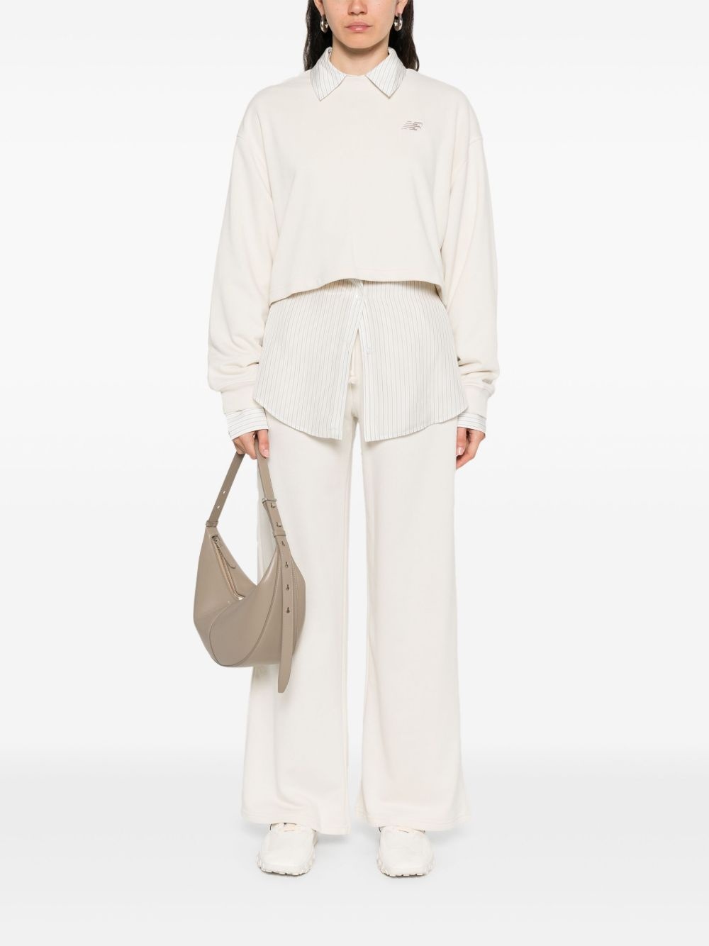 logo-embroidered cropped sweatshirt - 2