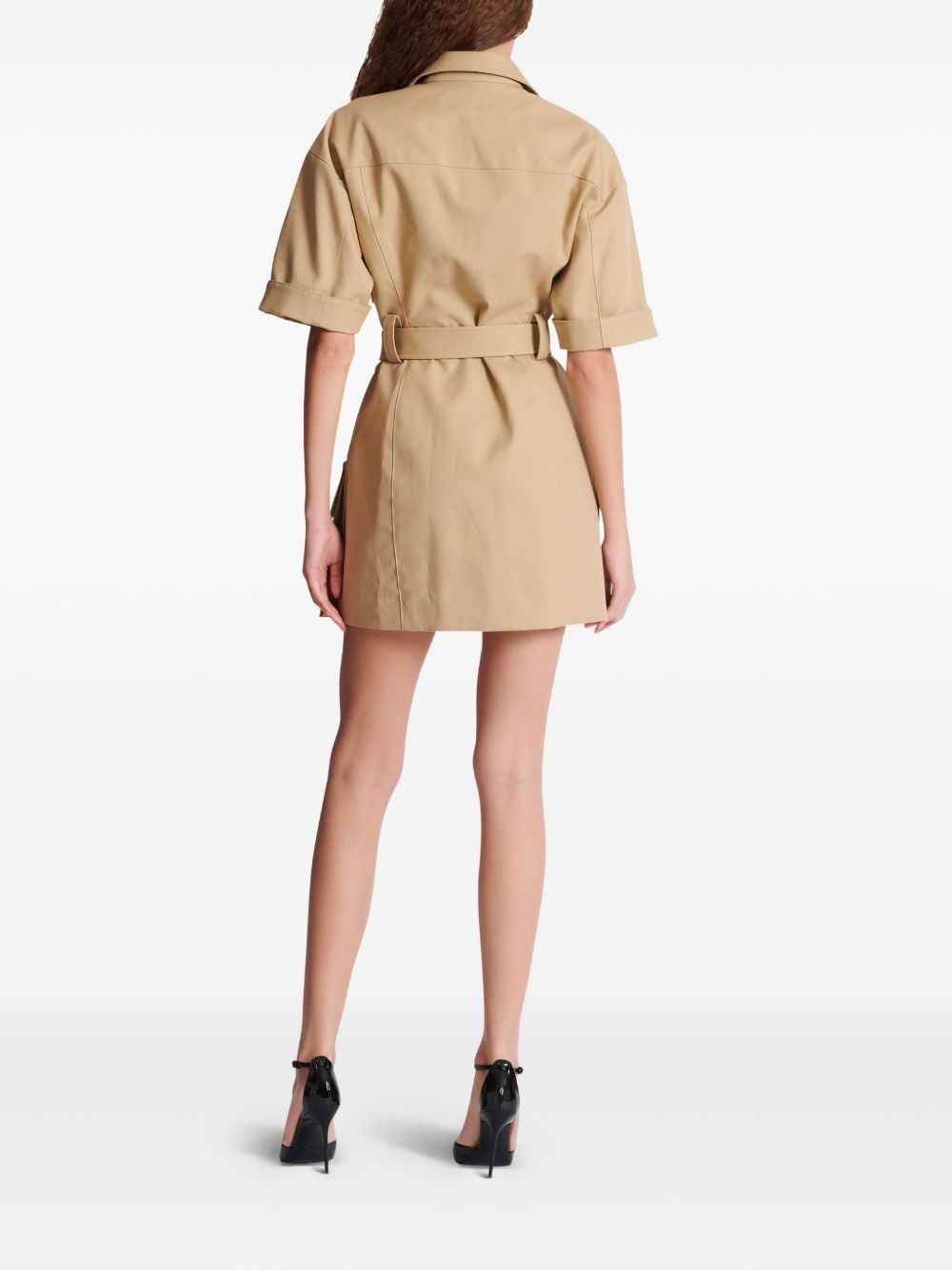 lace-up mini dress - 4