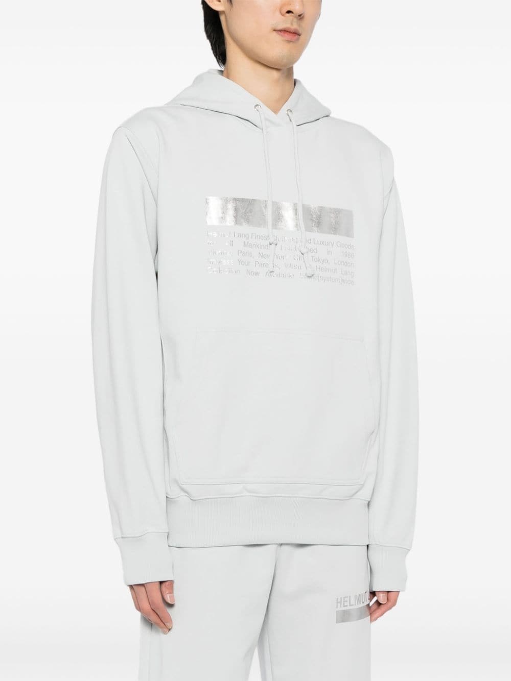 logo-print cotton hoodie - 3