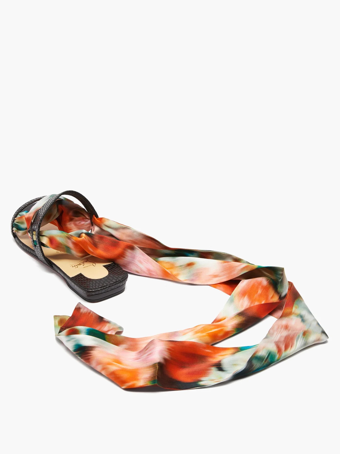 Foulard Cheville scarf & leather sandals - 6