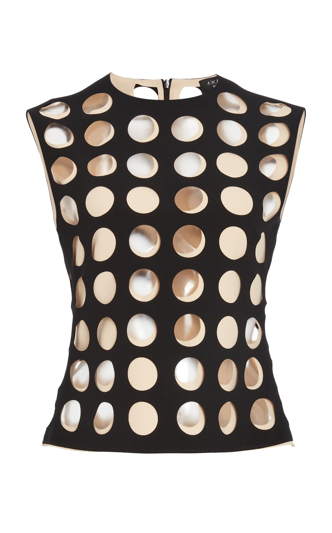 TOP WITH LAYERED HOLES BLACK NUDE - 9