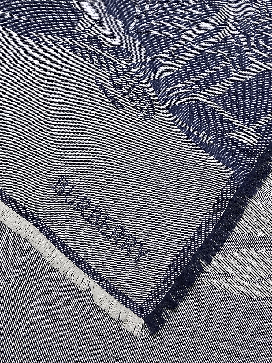 Equestrian Knight Design jacquard-pattern wool-blend scarf - 2