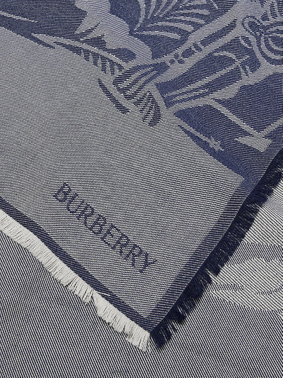 Burberry Equestrian Knight Design jacquard-pattern wool-blend scarf outlook