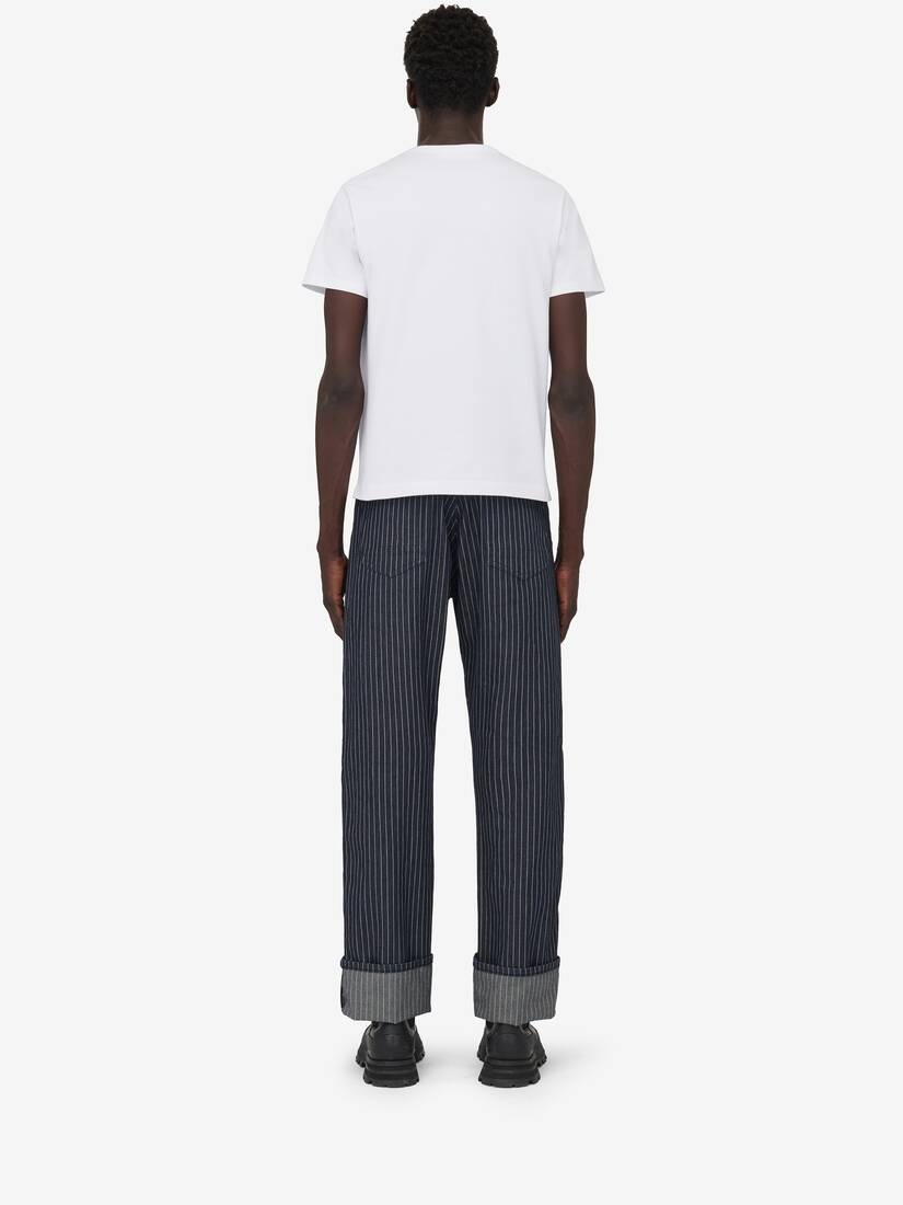 Alexander McQueen Men's Varsity T-shirt in White/ivory