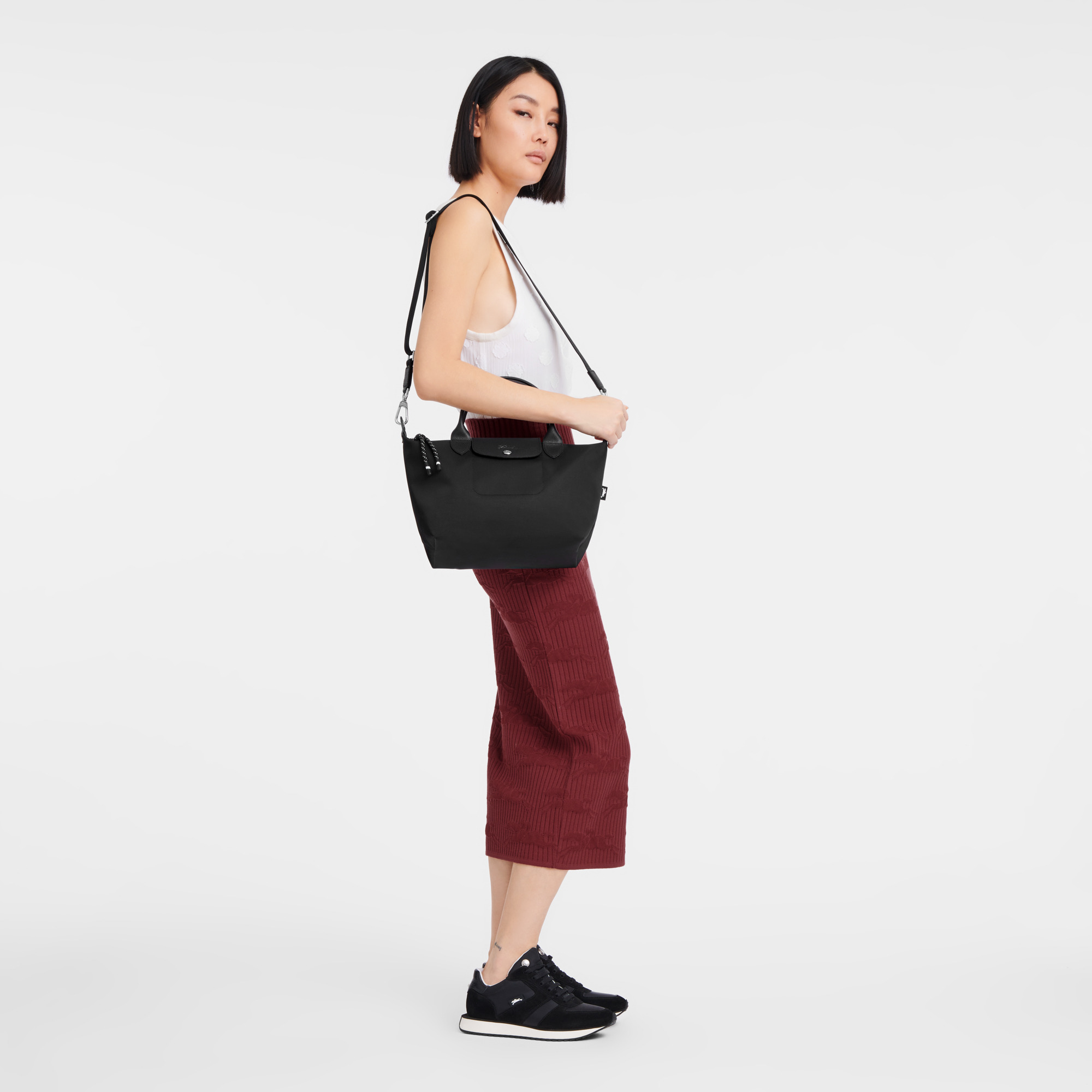【関税&送料込】Longchamp Black Recycled Canvas L Le Pliage Le Pliage Original L Travel bag Black - Recycled canvas