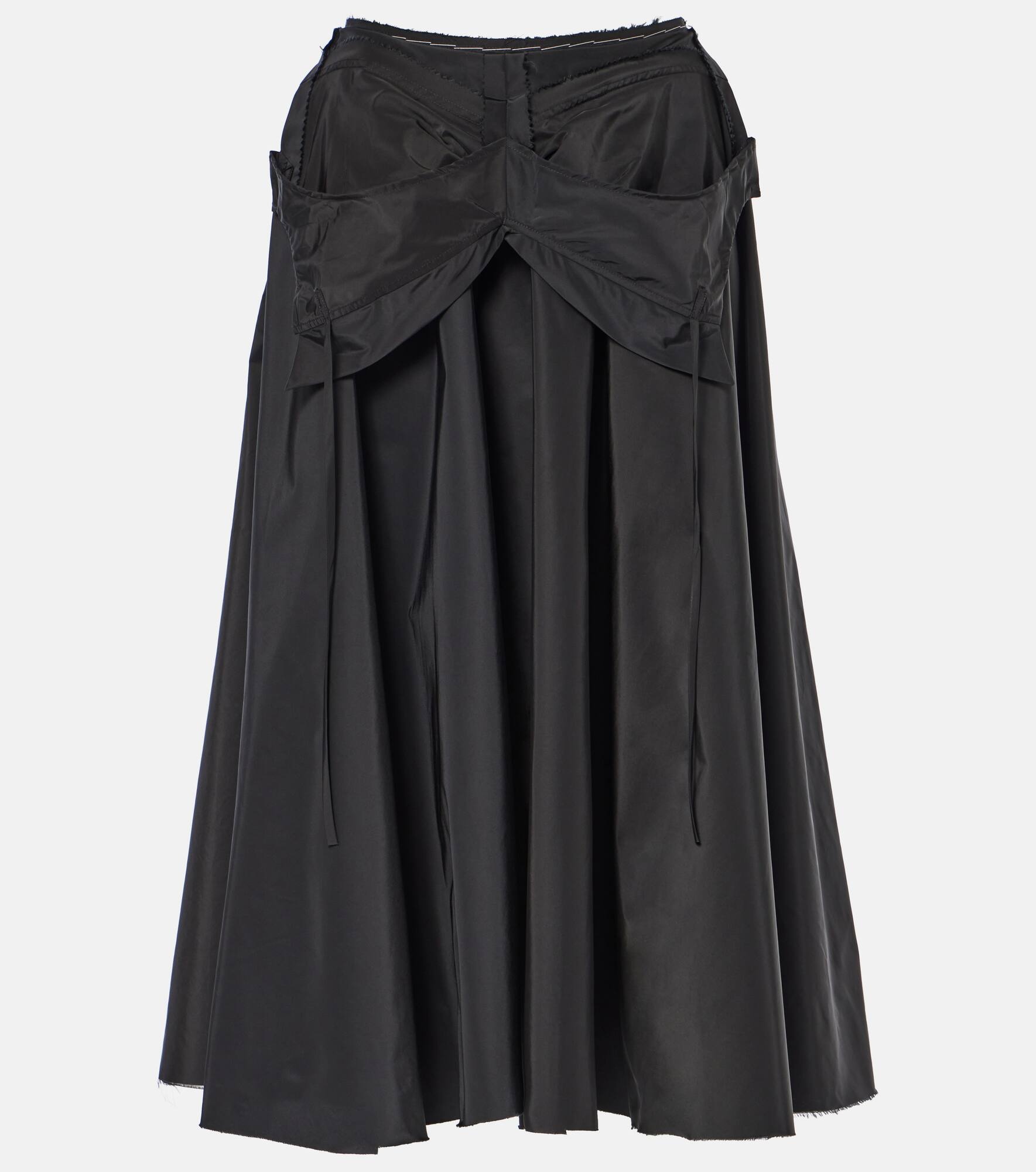 Deconstructed taffeta midi skirt - 1