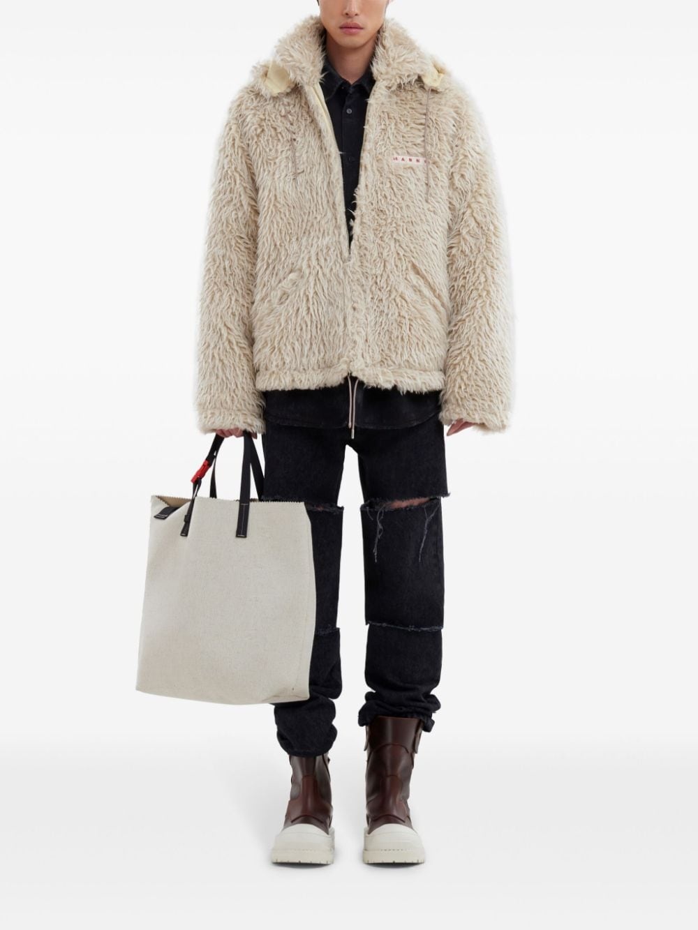 embossed-logo tote bag - 2