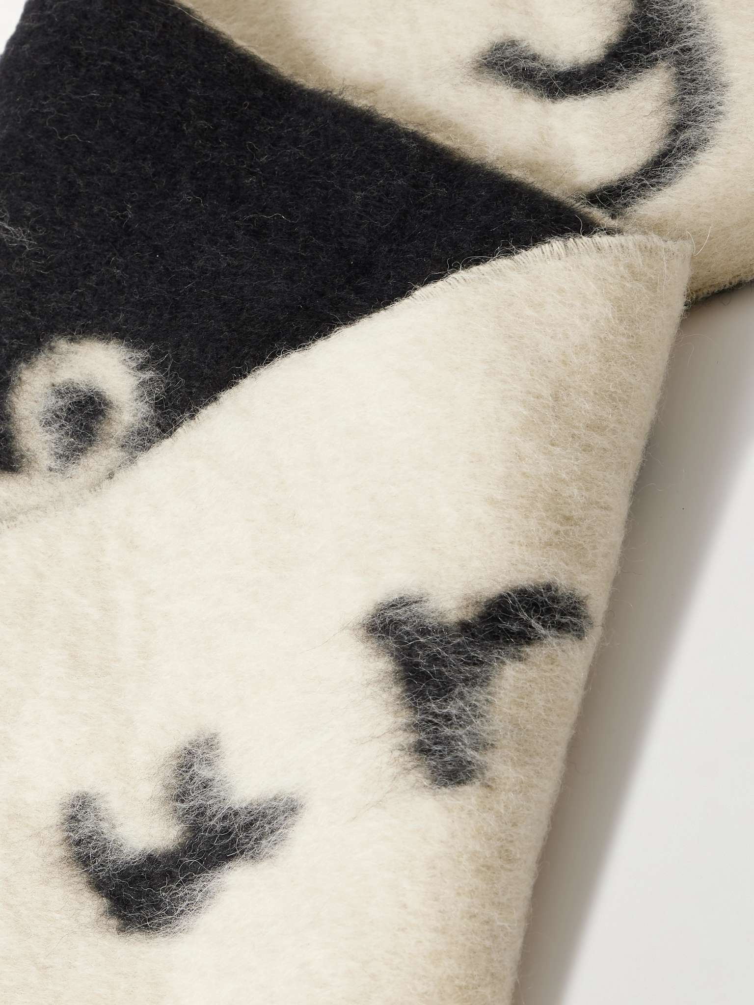 Reversible Fringed Logo-Jacquard Alpaca-Blend Scarf - 3