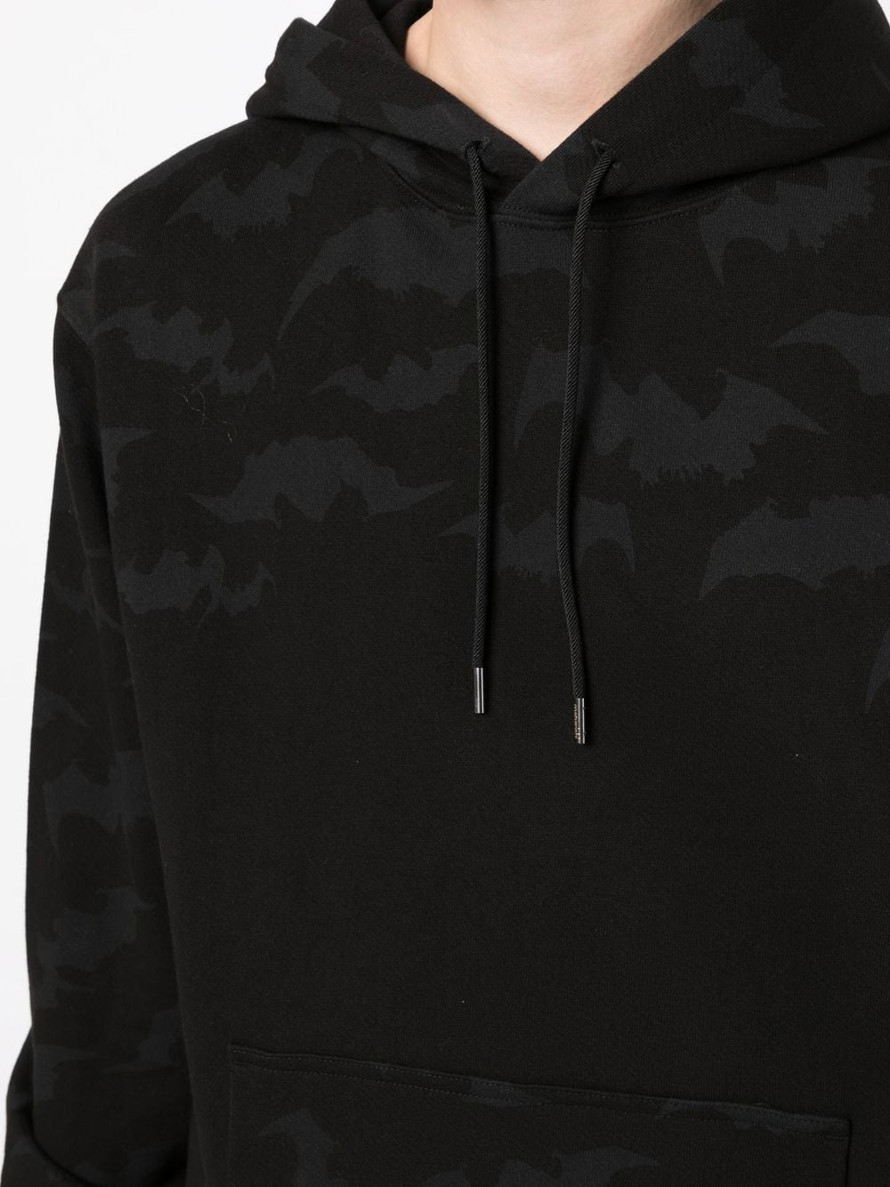 BAT-PRINT COTTON HOODIE - 4